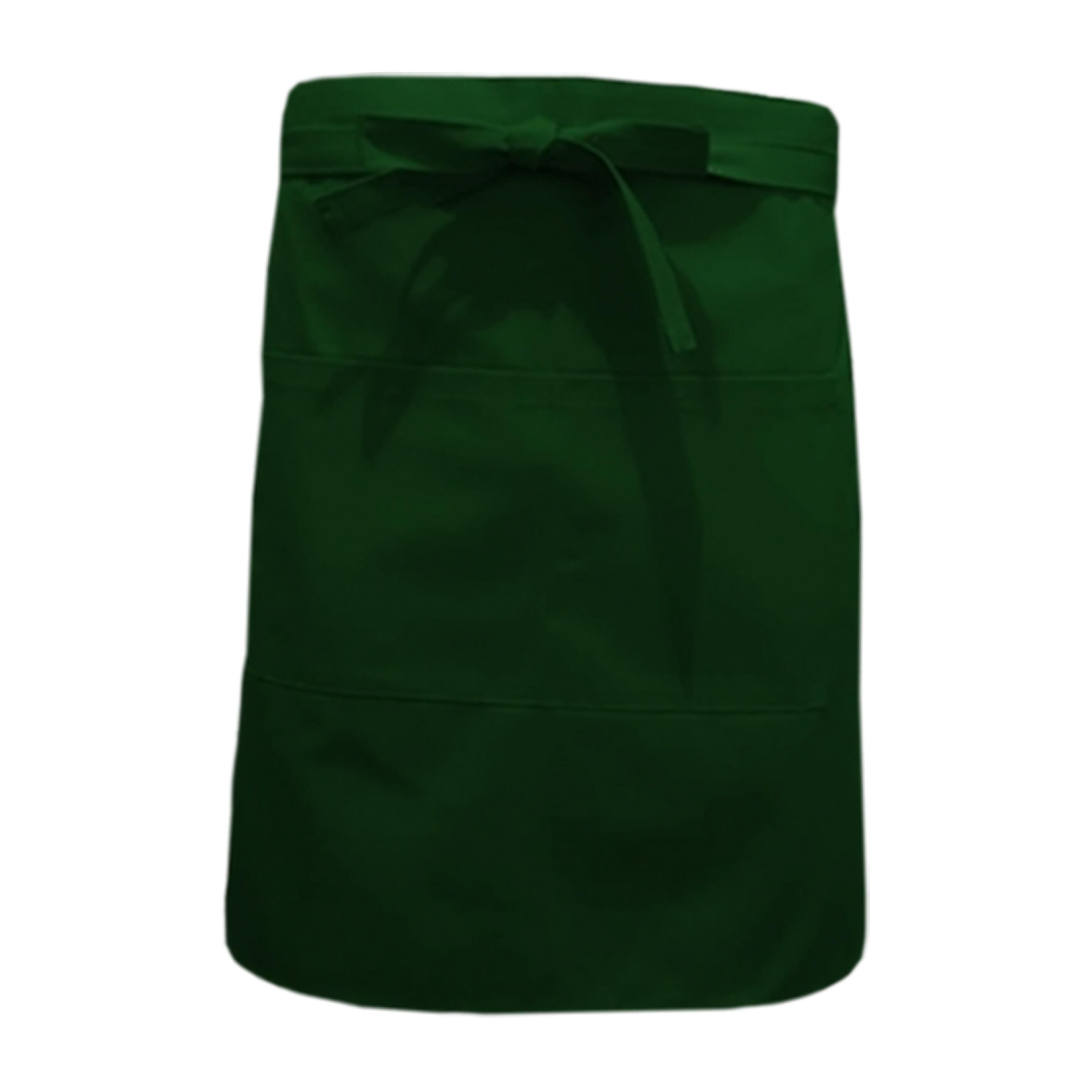 Nibano mid length waist apron with pockets Bottle Green