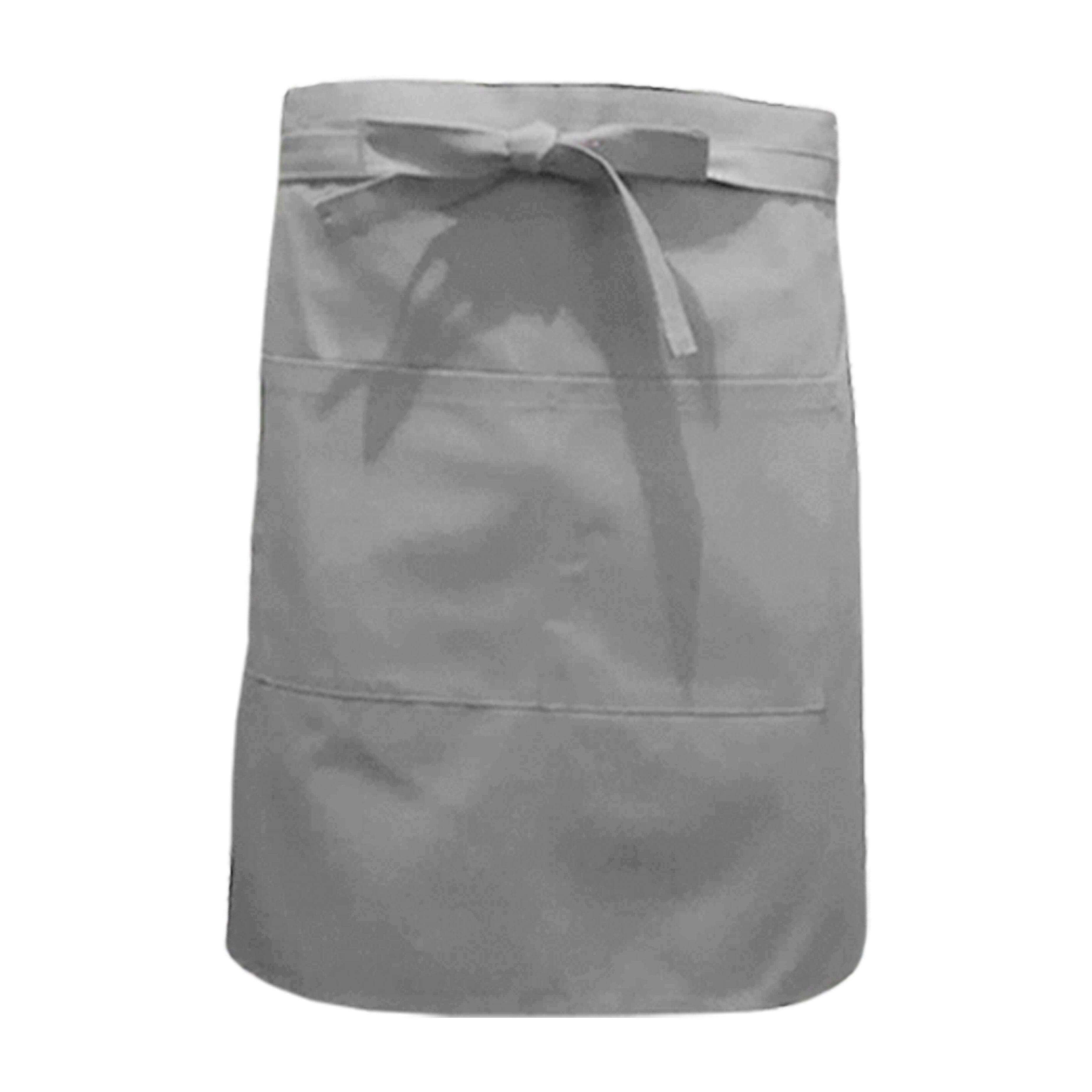 Nibano mid length waist apron with pockets Ligth grey