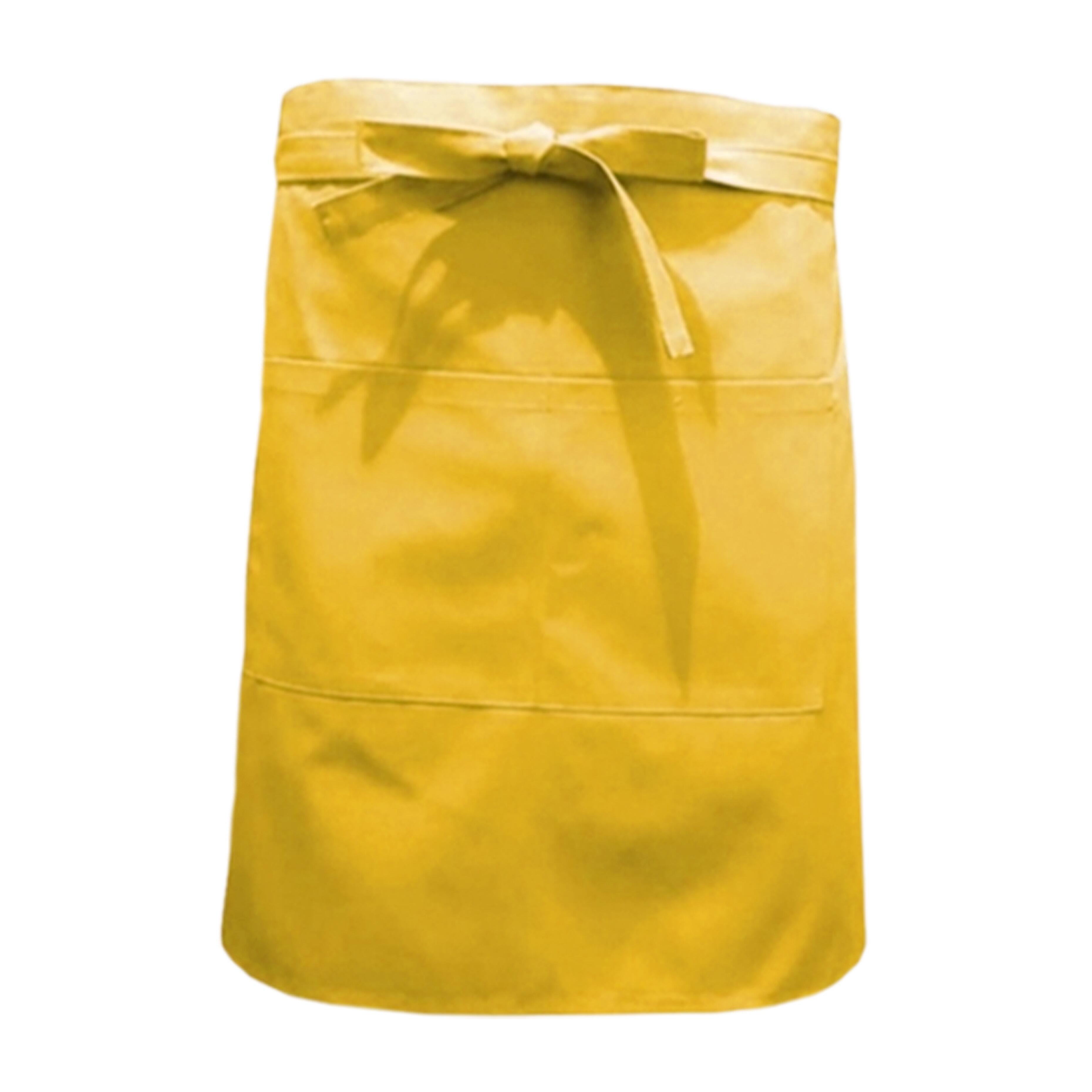 Nibano mid length waist apron with pockets Yellow