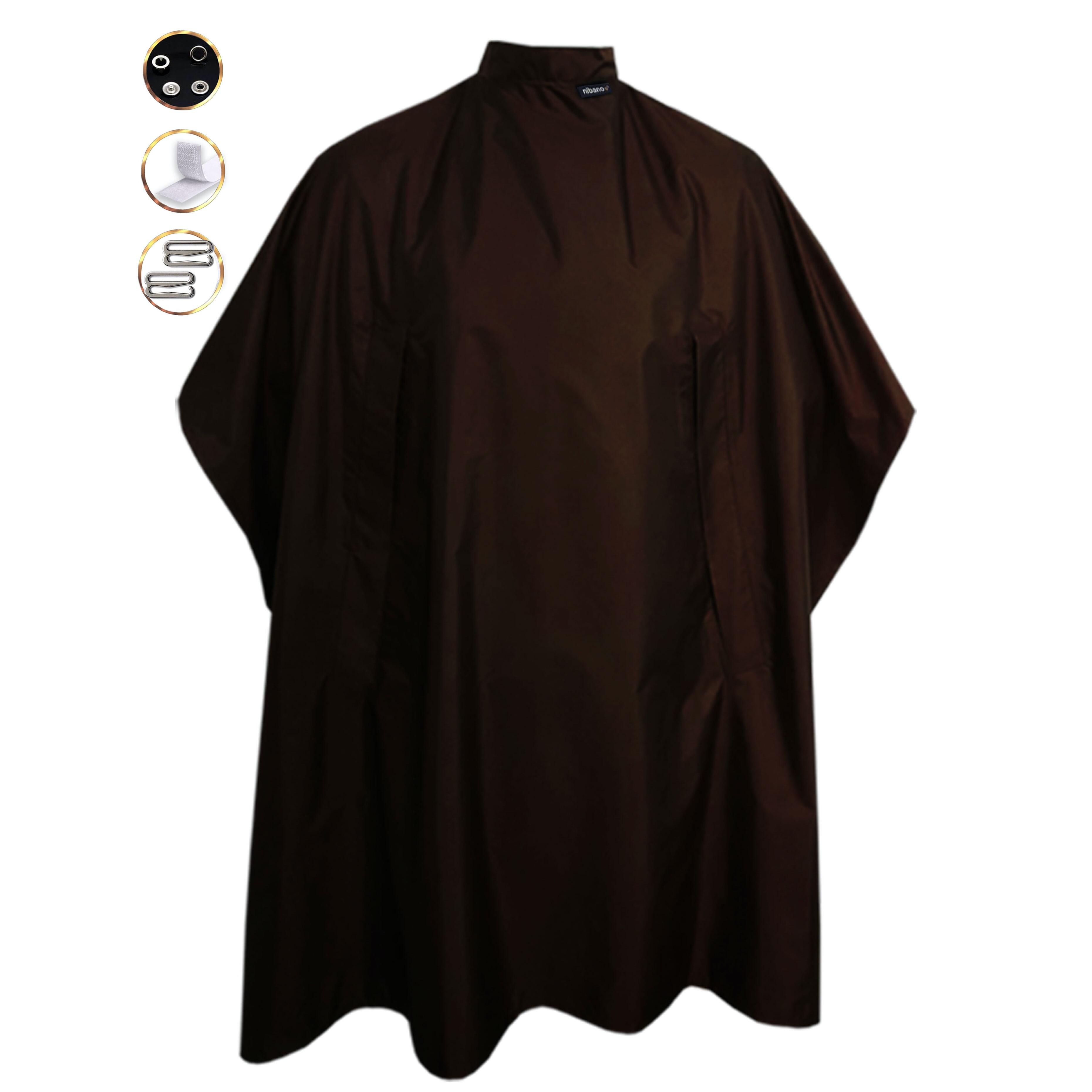 Nibano hairdressing gowns chocolate with hand slits