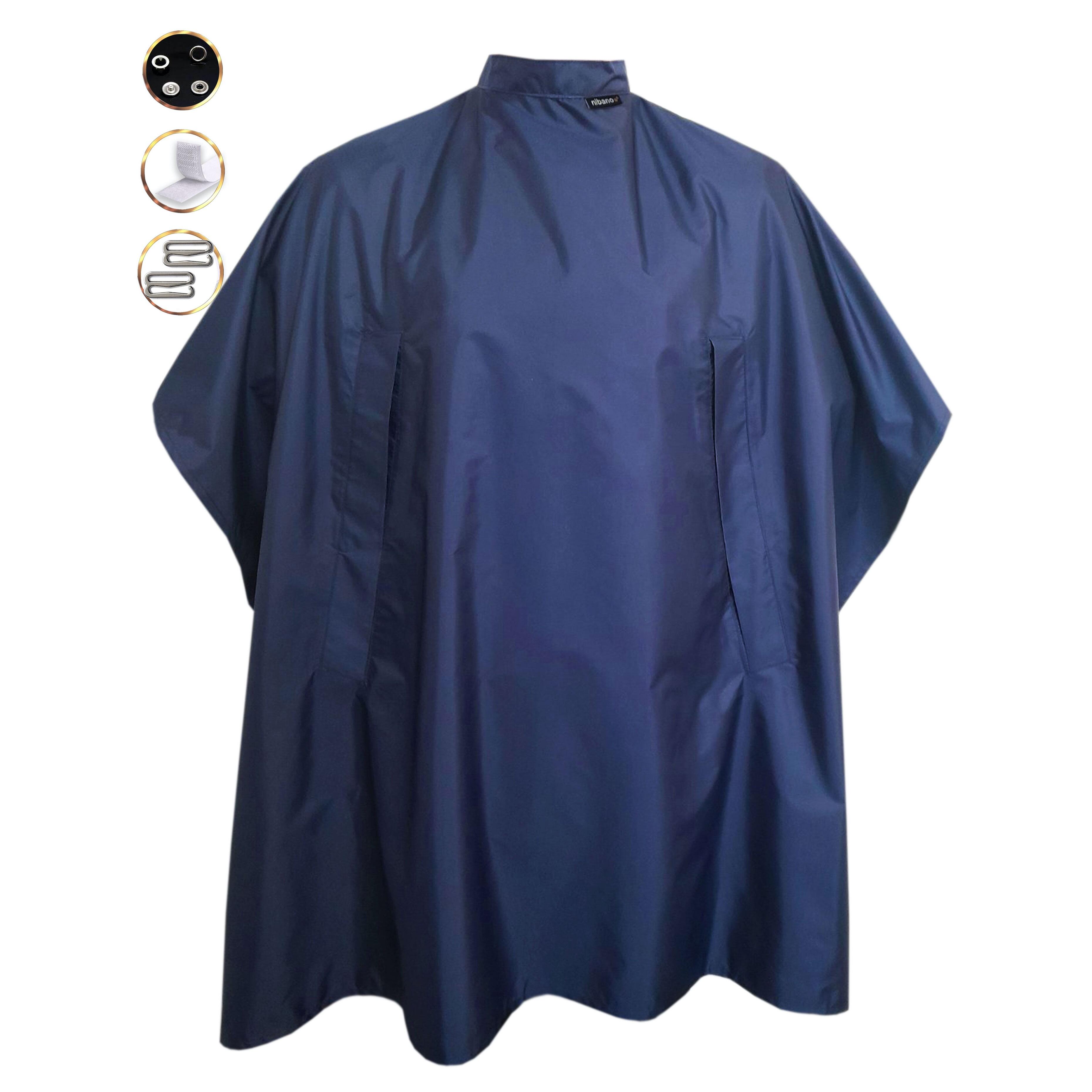 Nibano hairdressing gown navy with hand slits