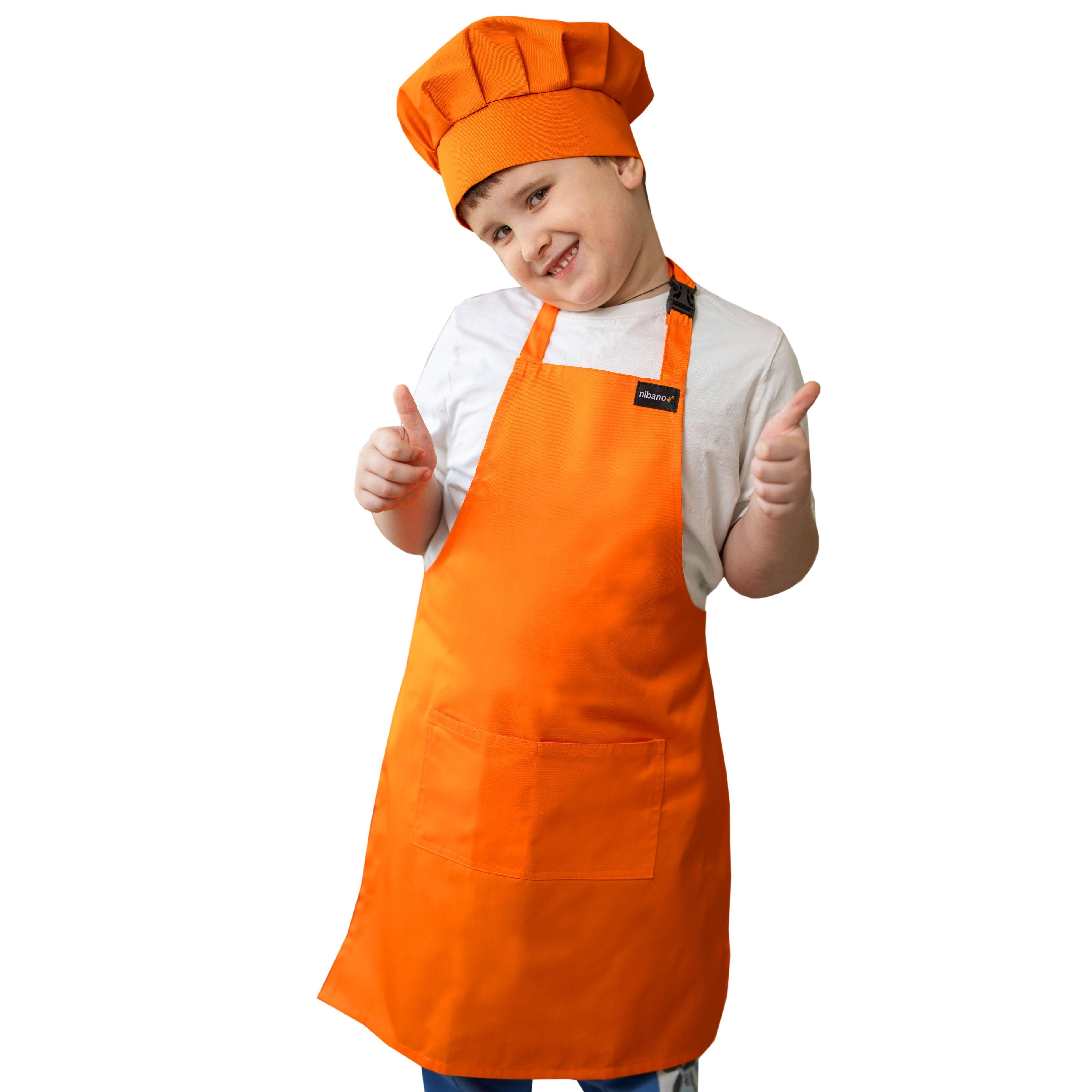 Personalised Kids Apron with logo Orange