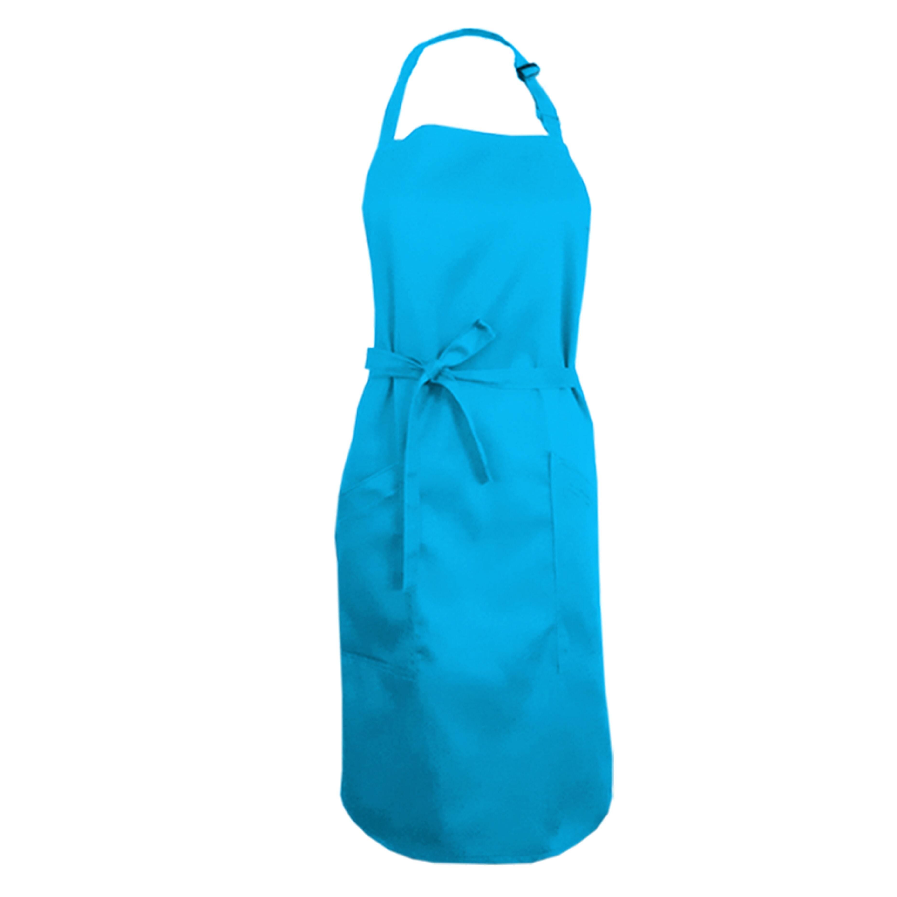 Nibano Bib Apron with Side Pockets Turquoise with logo