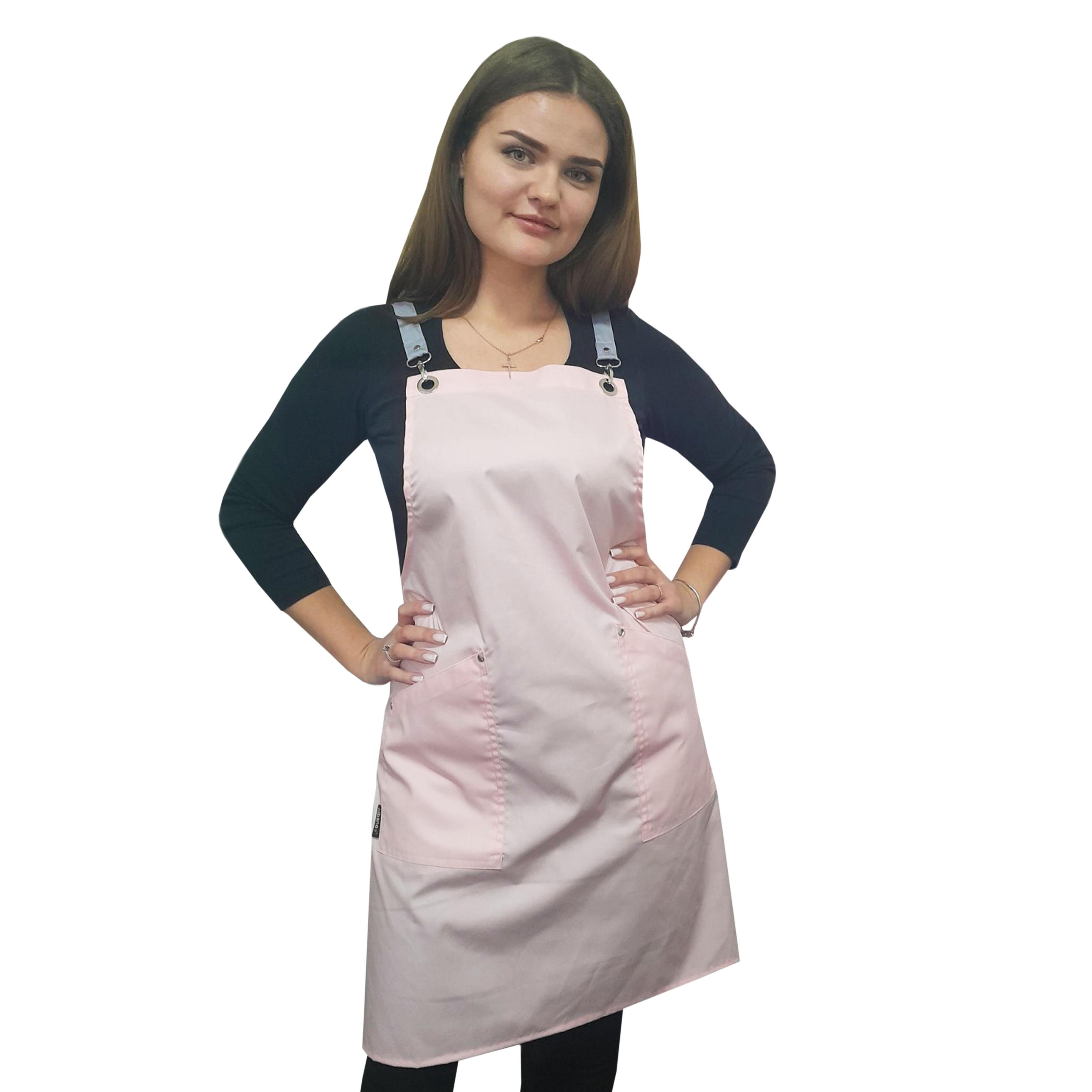 Custom Apron with Crossover Ties Pink