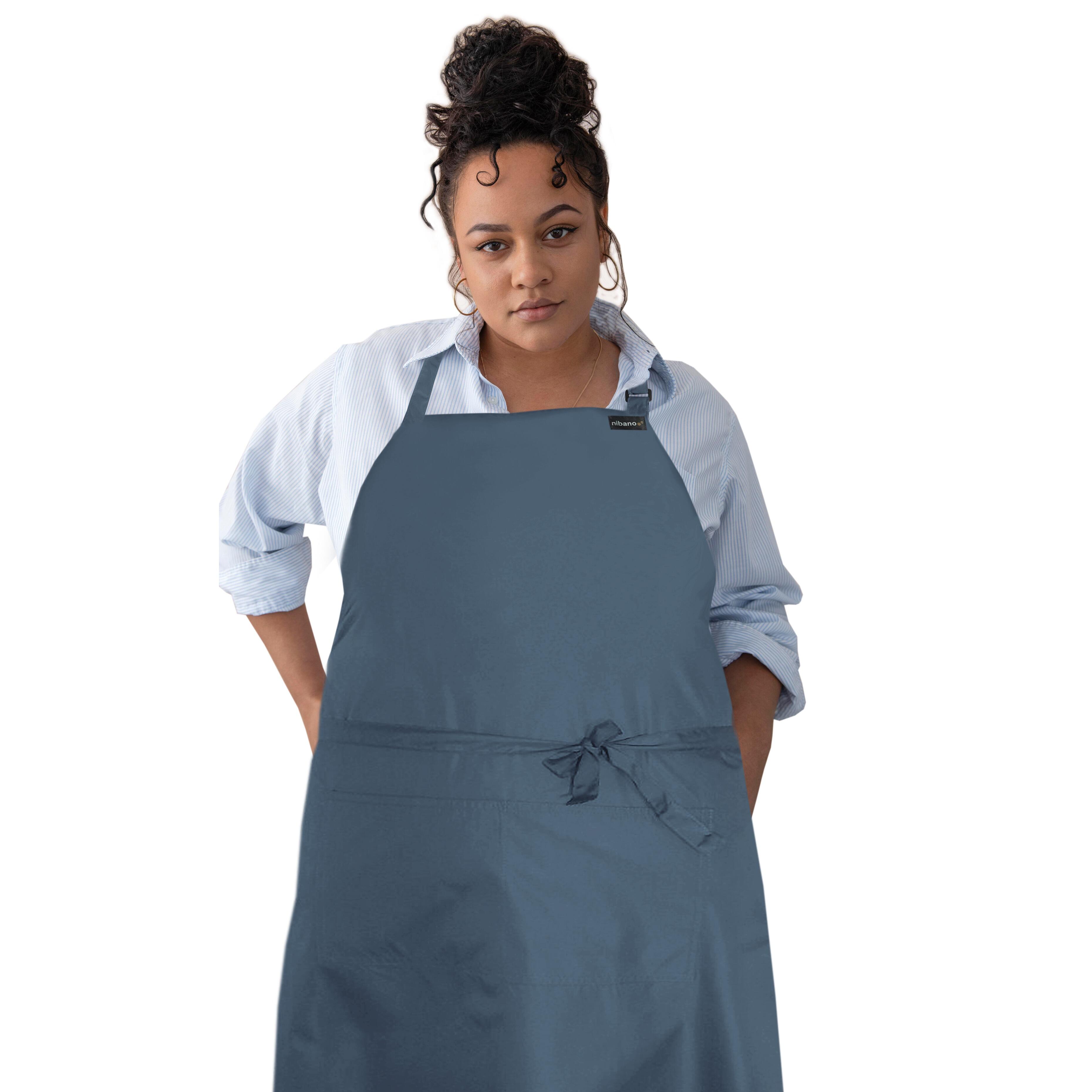 Waterproof Plus Size Apron Steel Blue for barbers