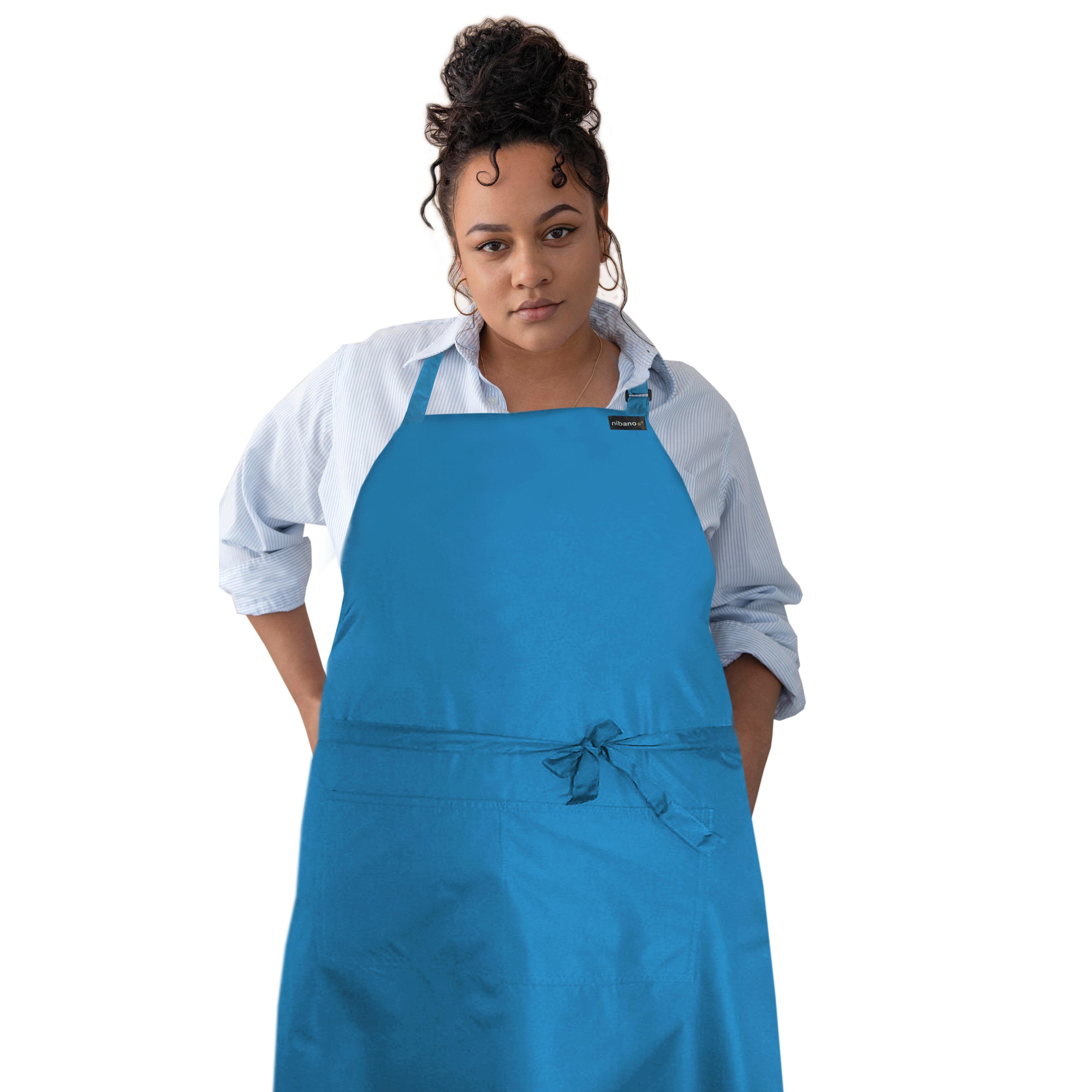 Custom Waterproof Plus size Apron Pockets Turquoise
