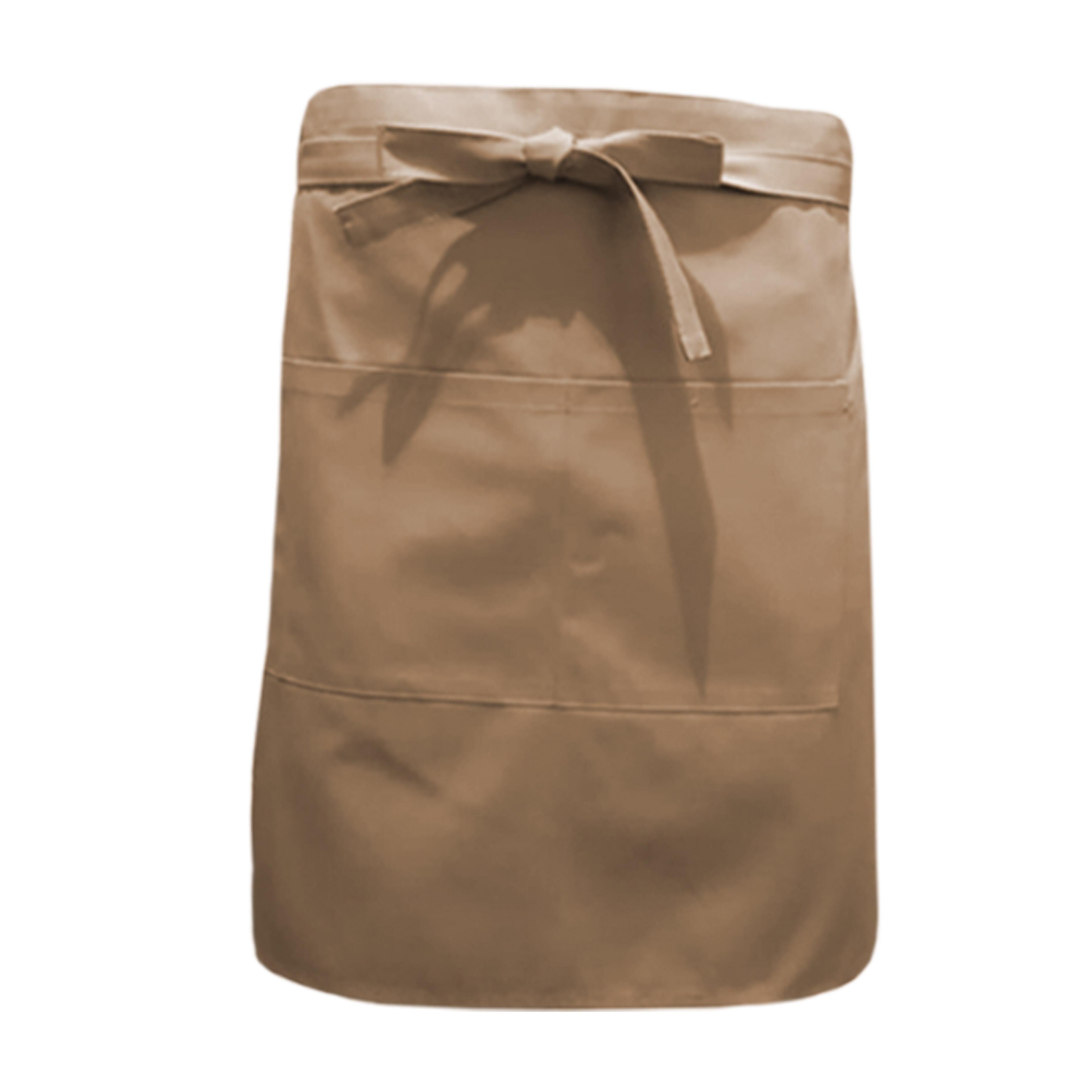 Nibano mid length waist apron with pockets cappuccino