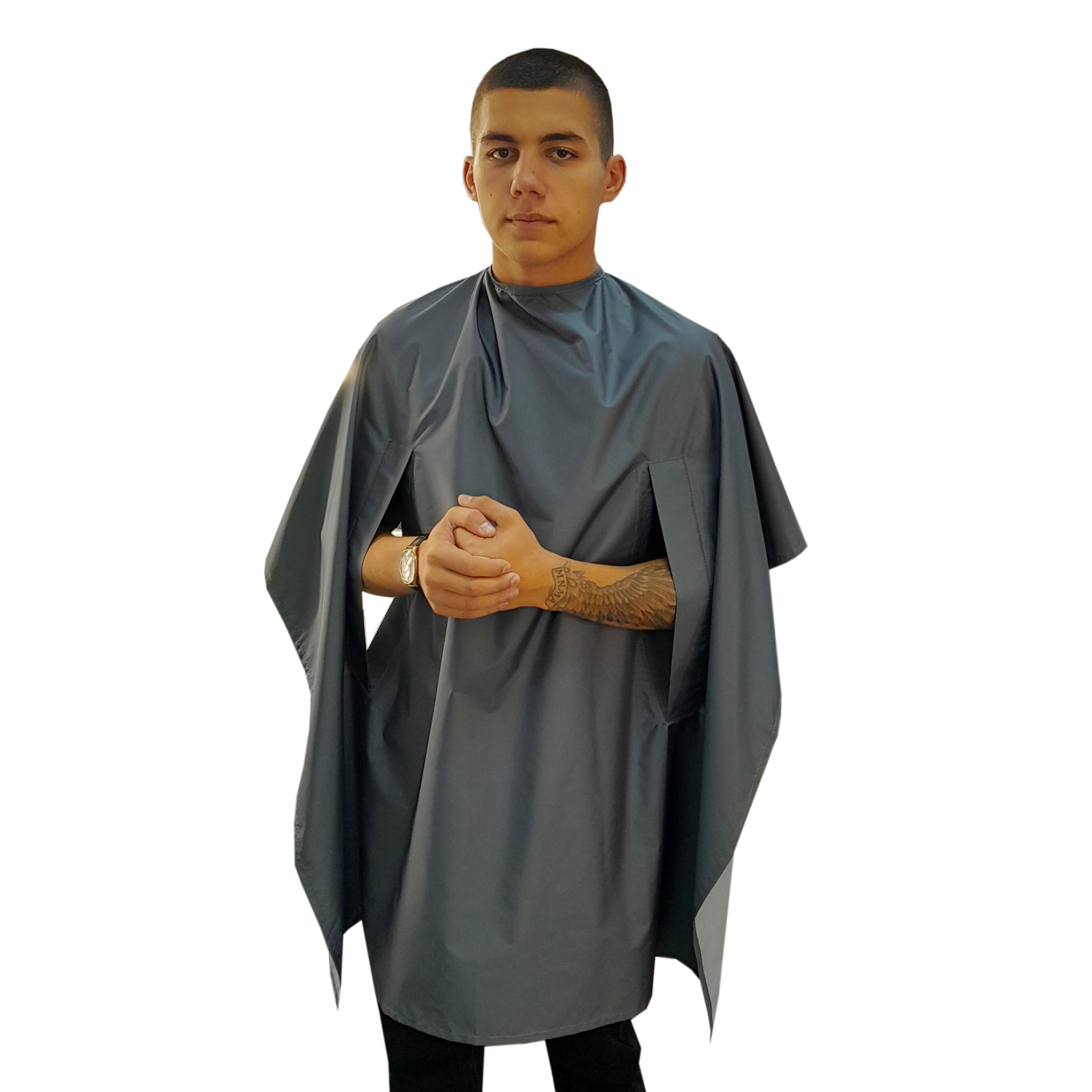 Personalised Hairdressing gown dark grey with hand slits
