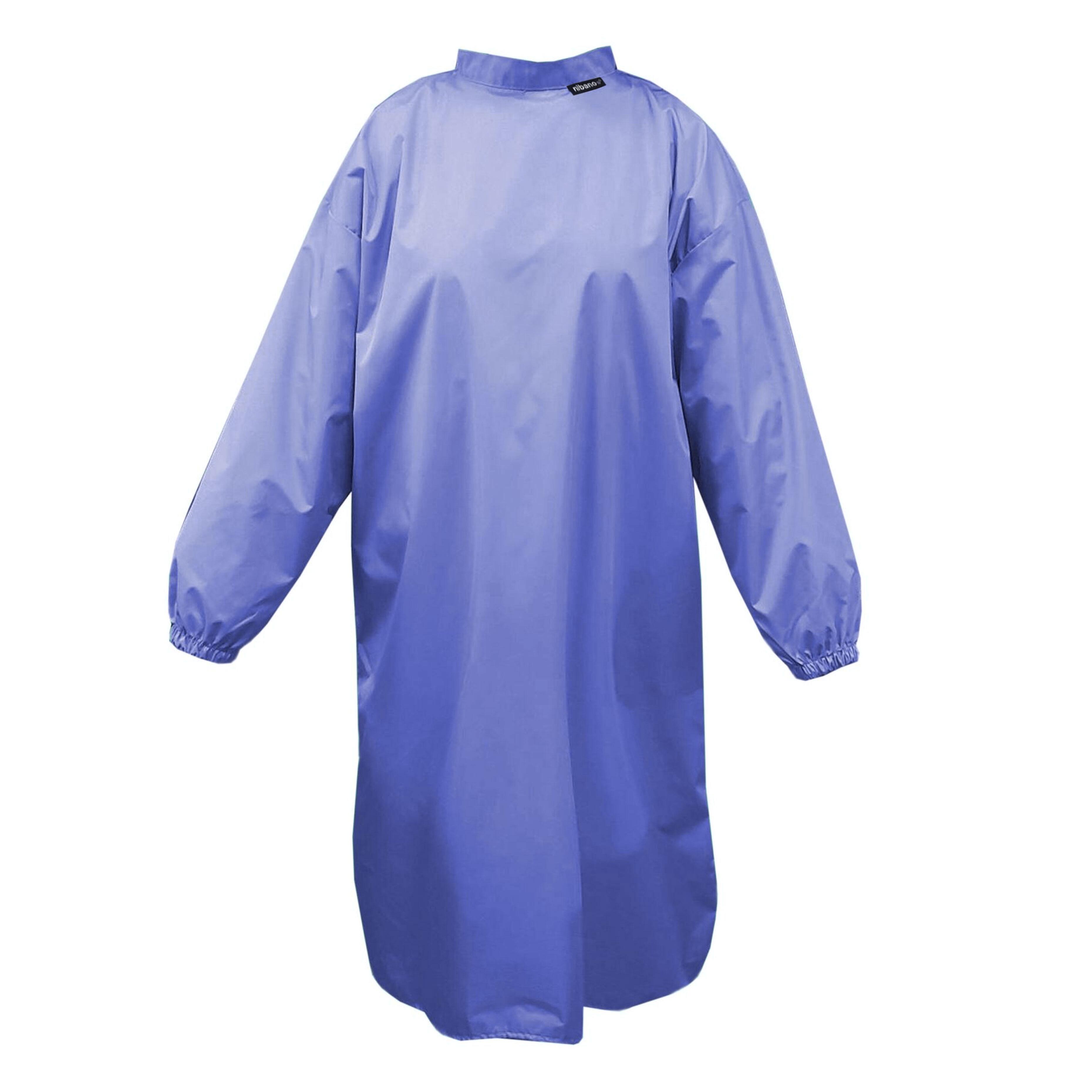 Personalised Hair Salon Gown With Sleeves Denim Blue