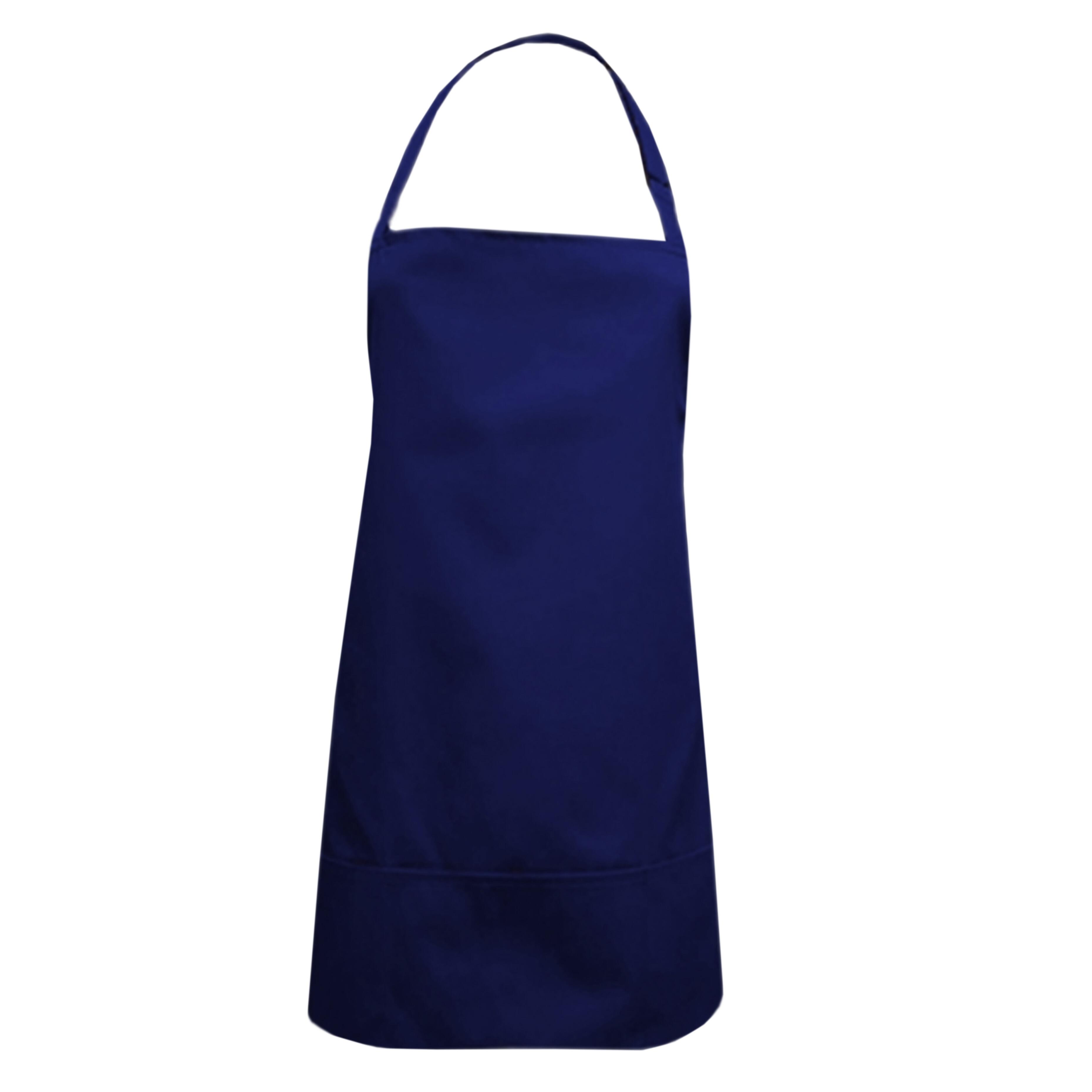 Short Bib Apron Pockets Navy