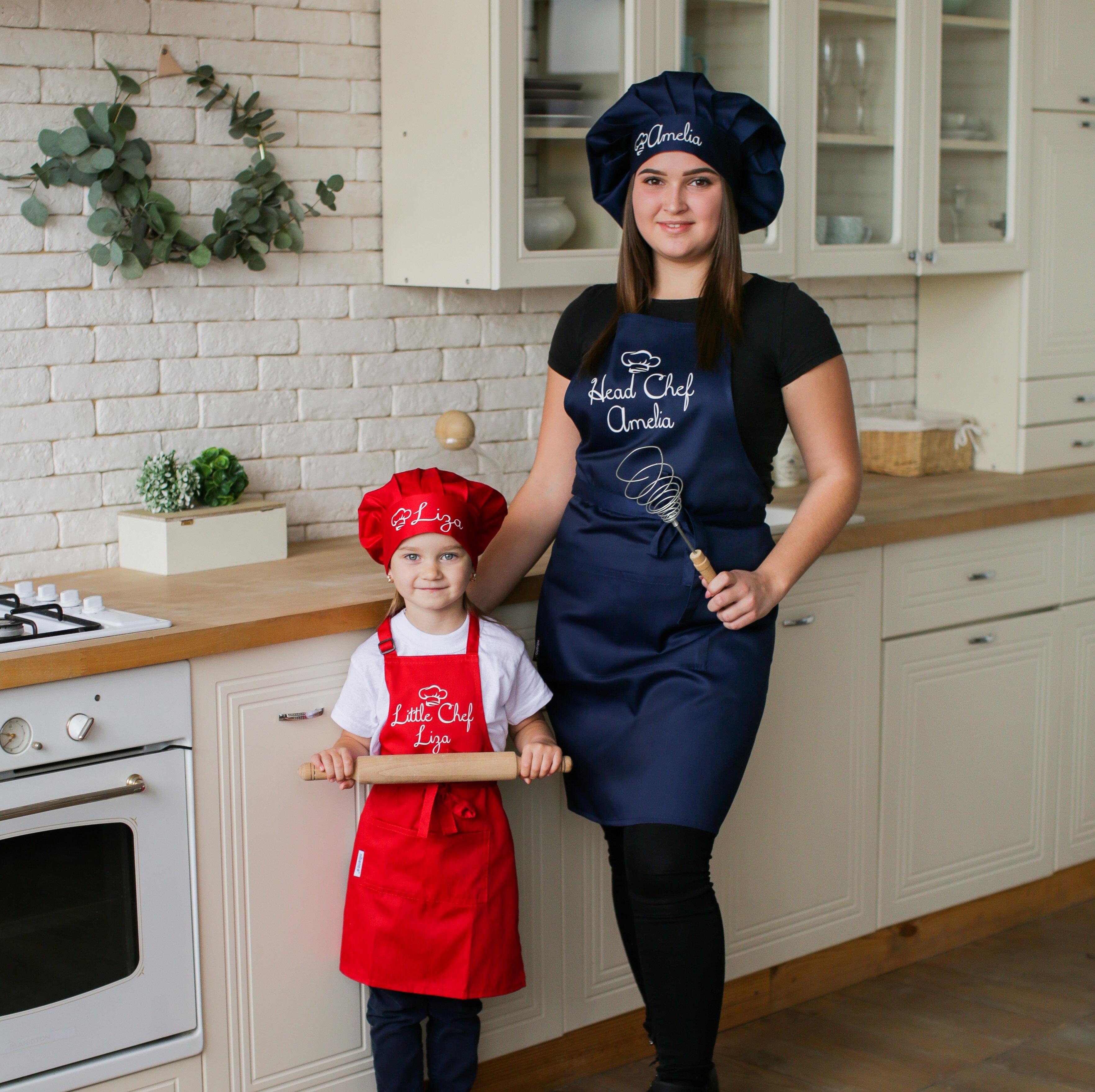 Navy Bib Apron Pockets for cook
