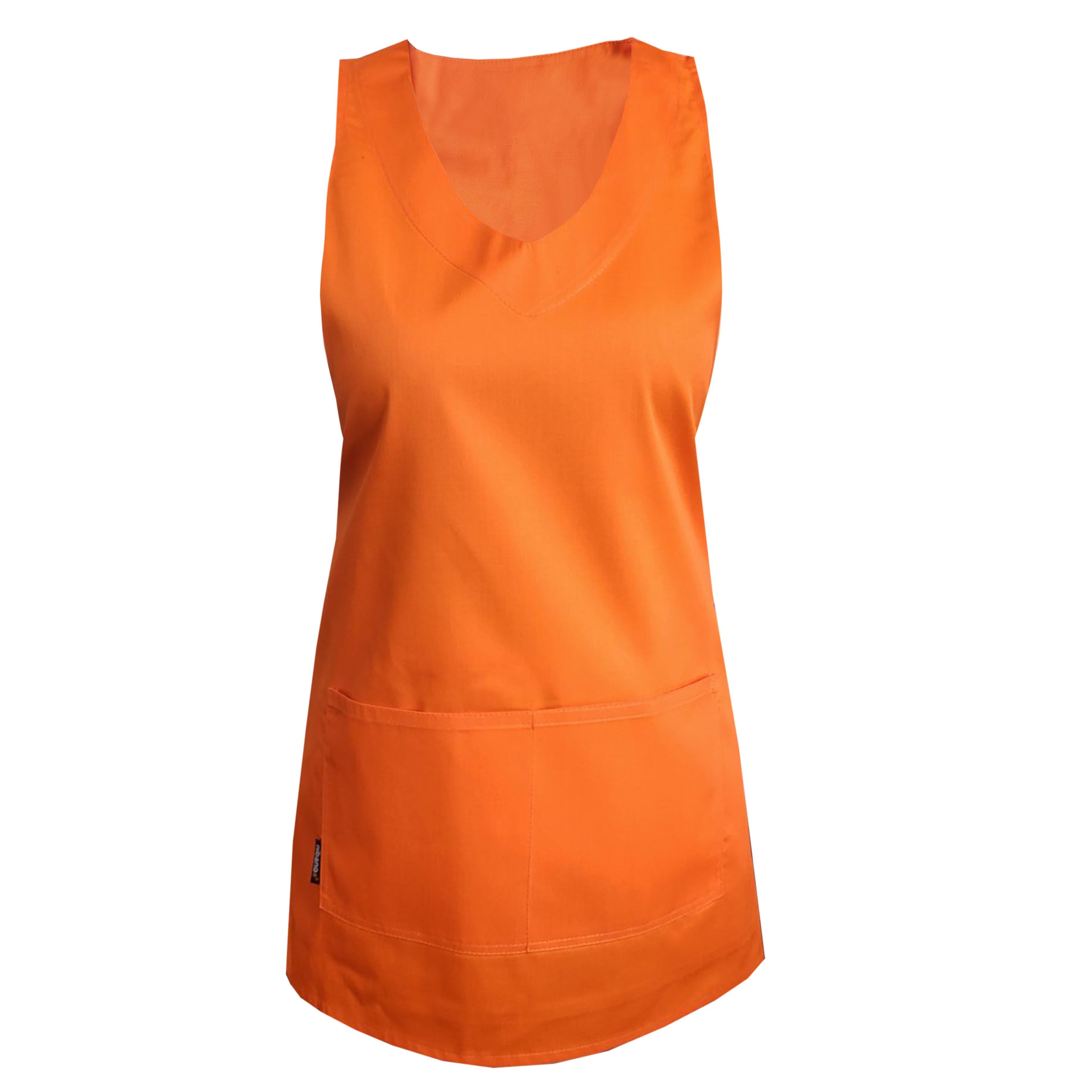 Waterproof Orange wrap around apron for beauty salon