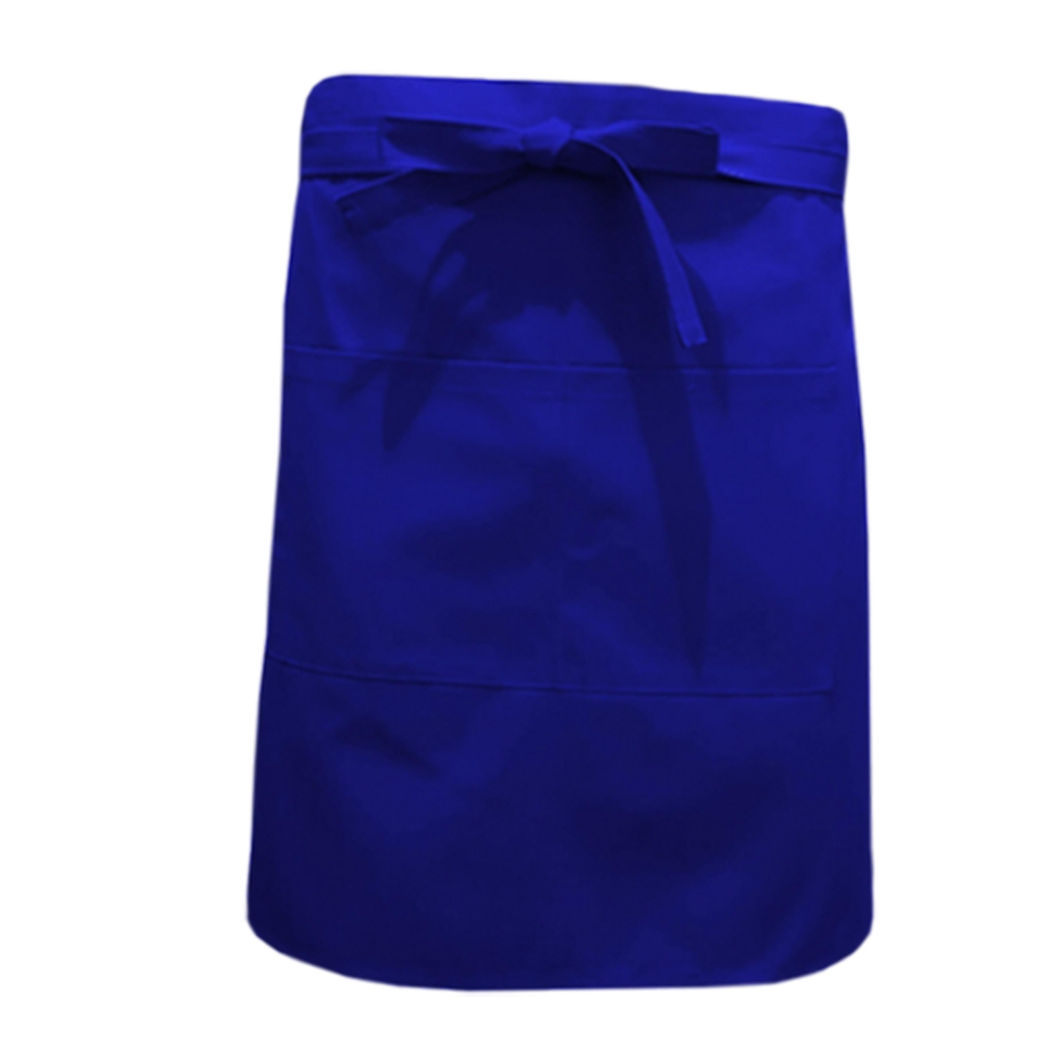 Nibano mid length waist apron with pockets Royal Blue
