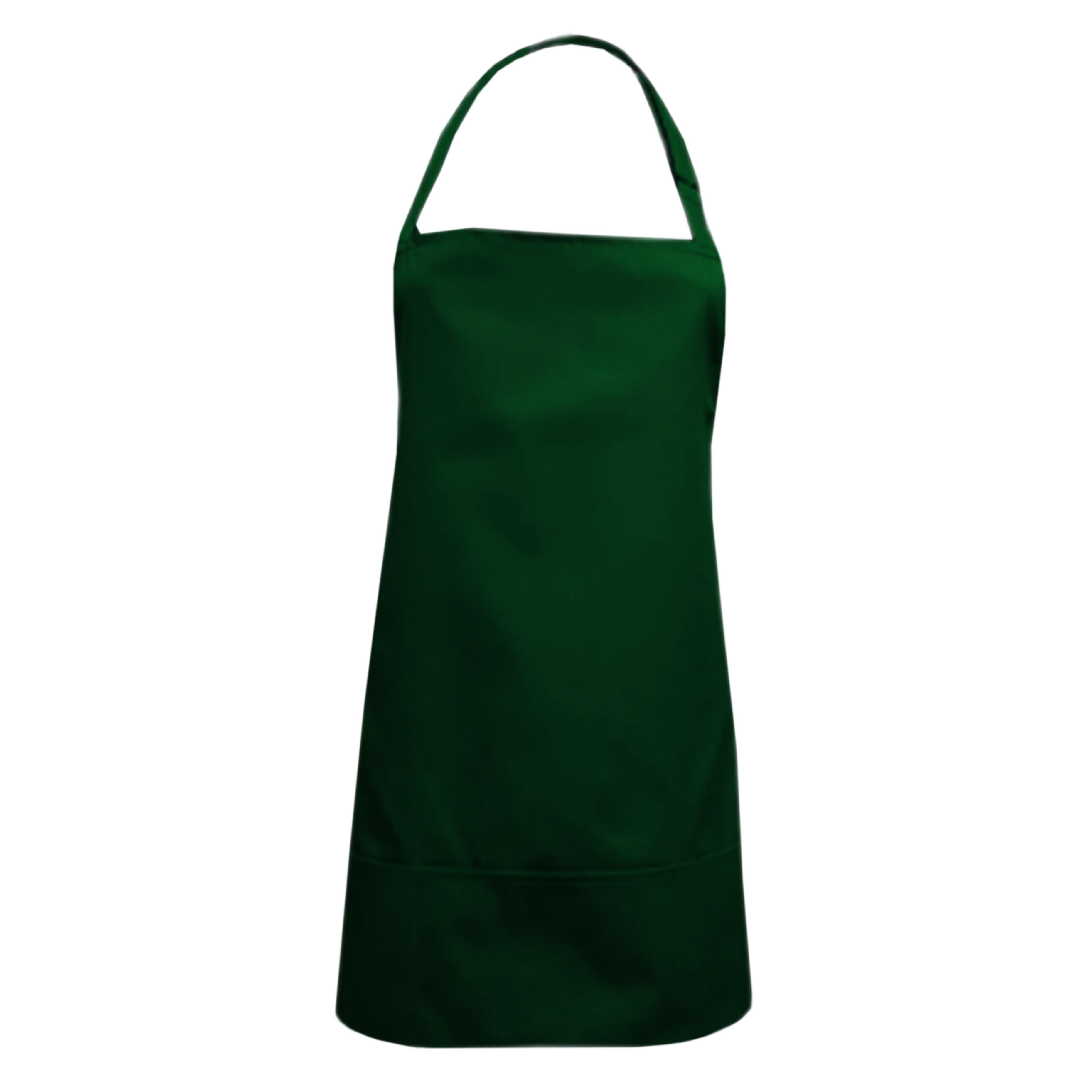 Short Bib Apron Pockets Bottle Green