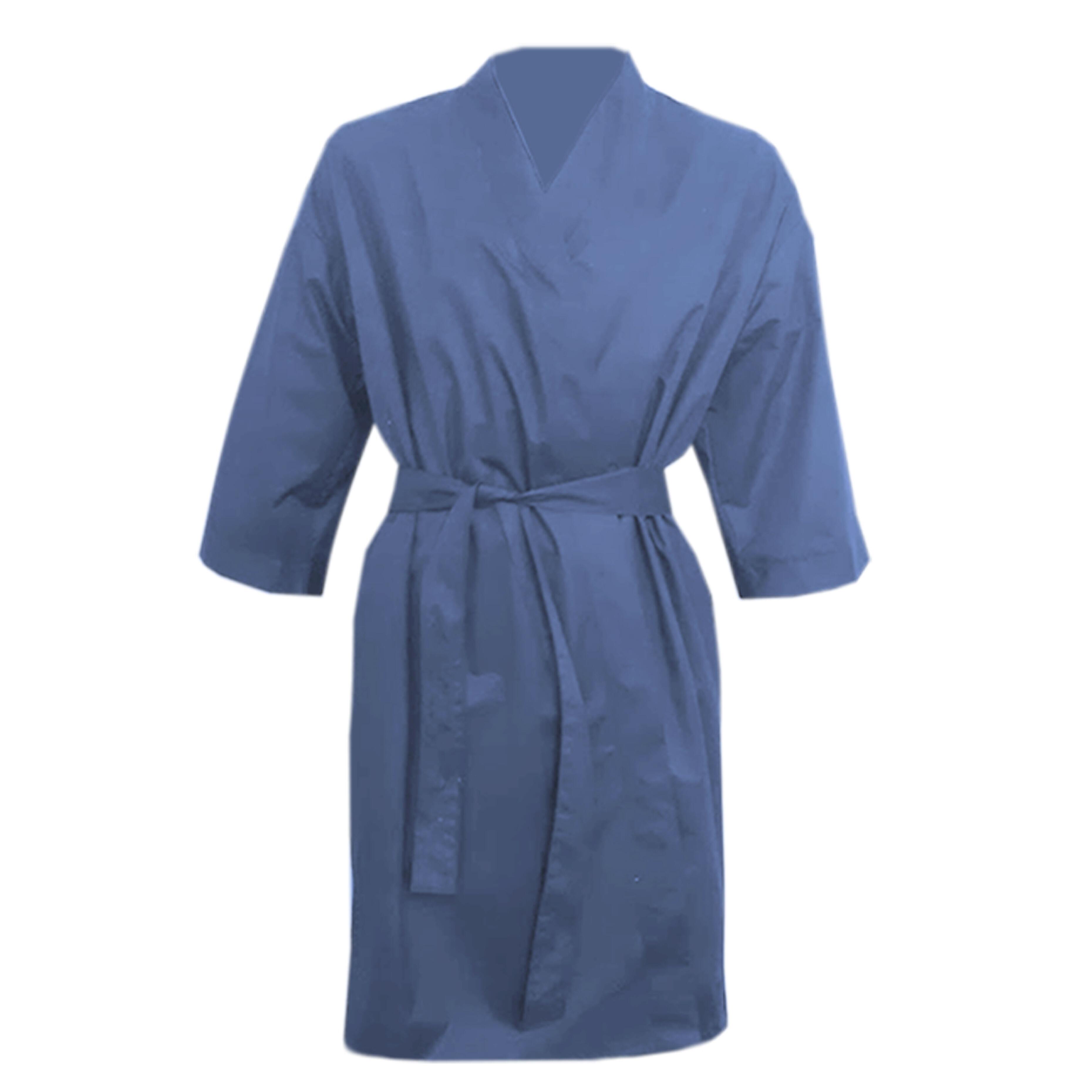 Denim Blue Salon Kids Kimono Gown with logo