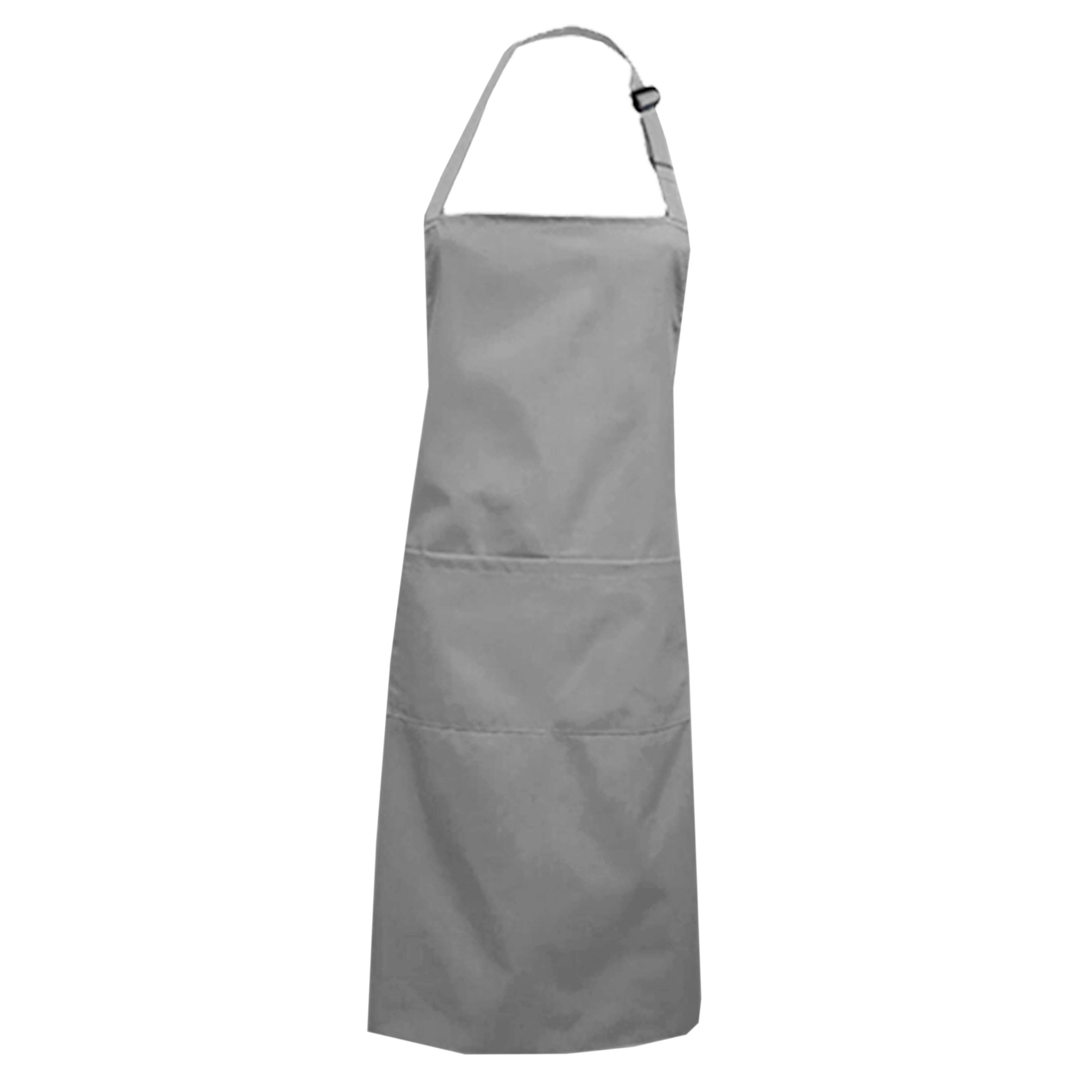 Custom Plus Size Bib Apron Pockets Light Grey