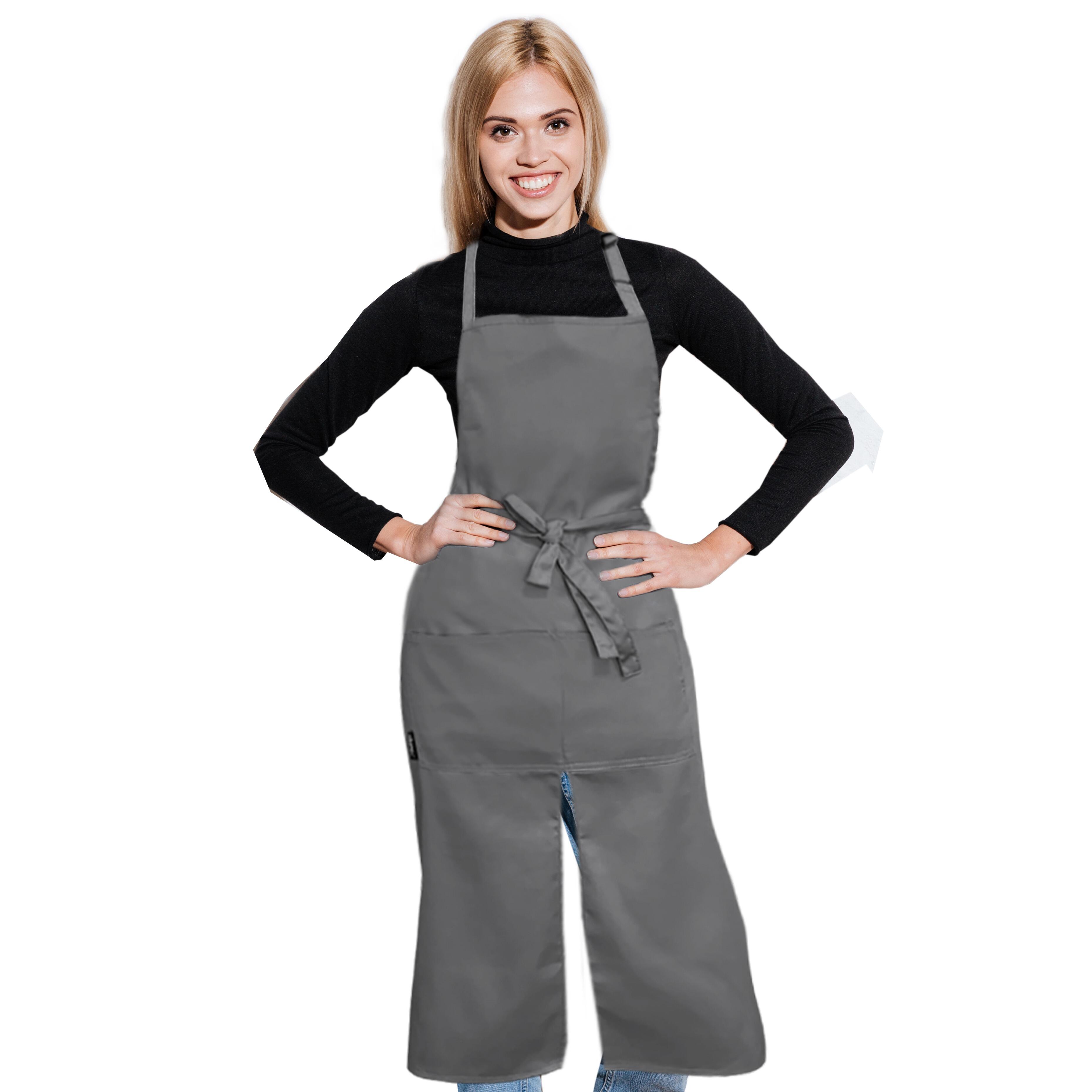 Nibano Plus Size long splitted Apron Grey