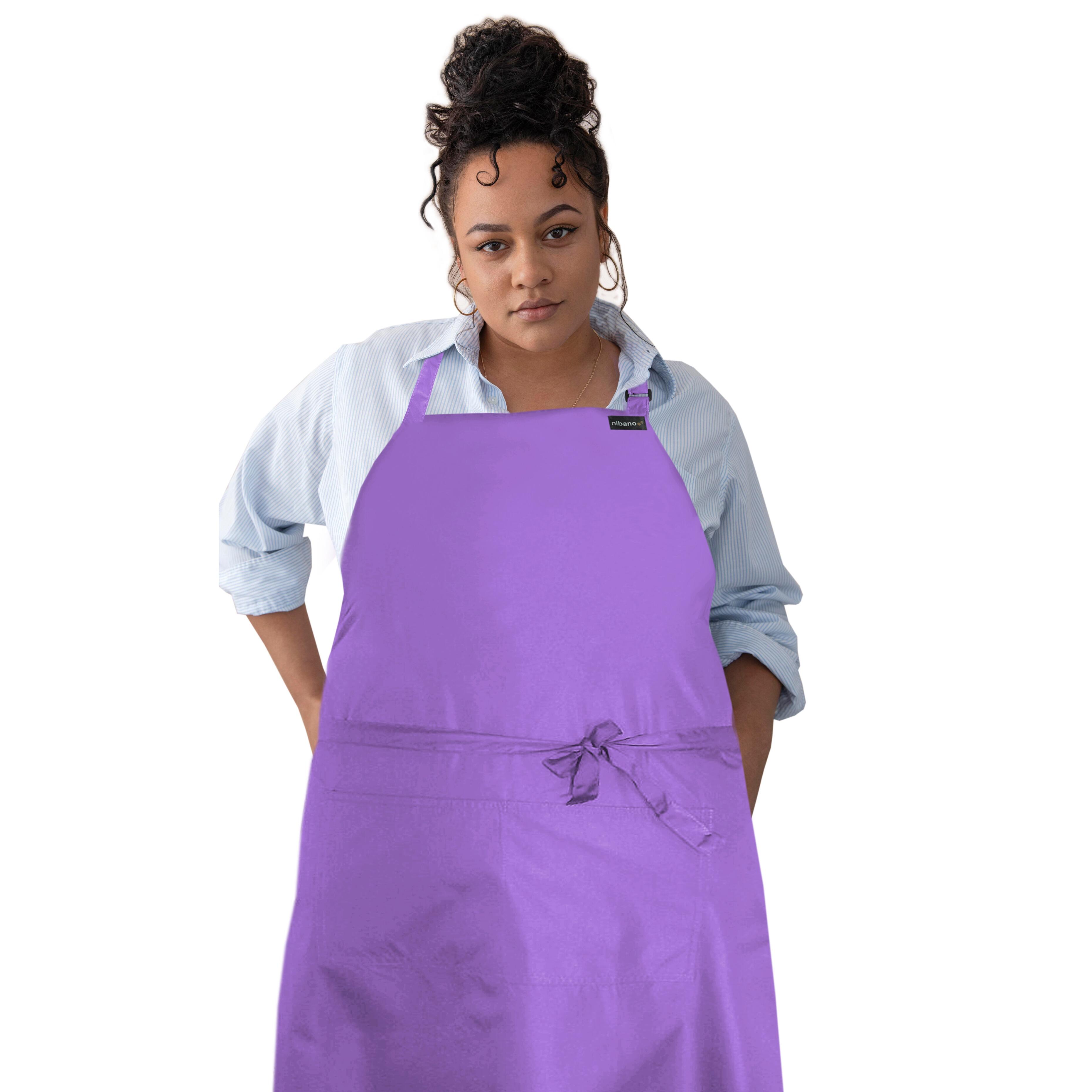 Waterproof Plus size Apron Pockets Lilac