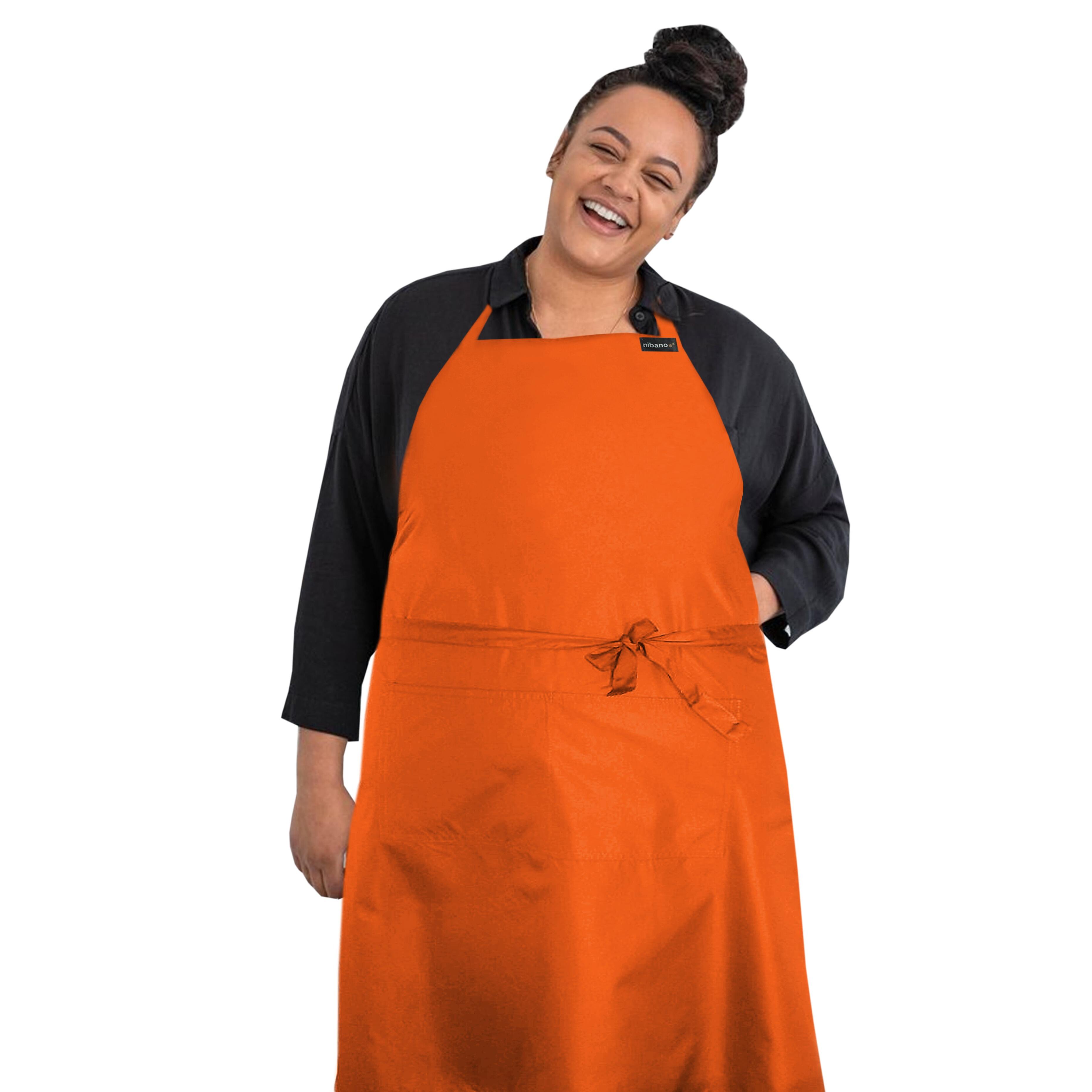 Waterproof Plus size Apron Orange