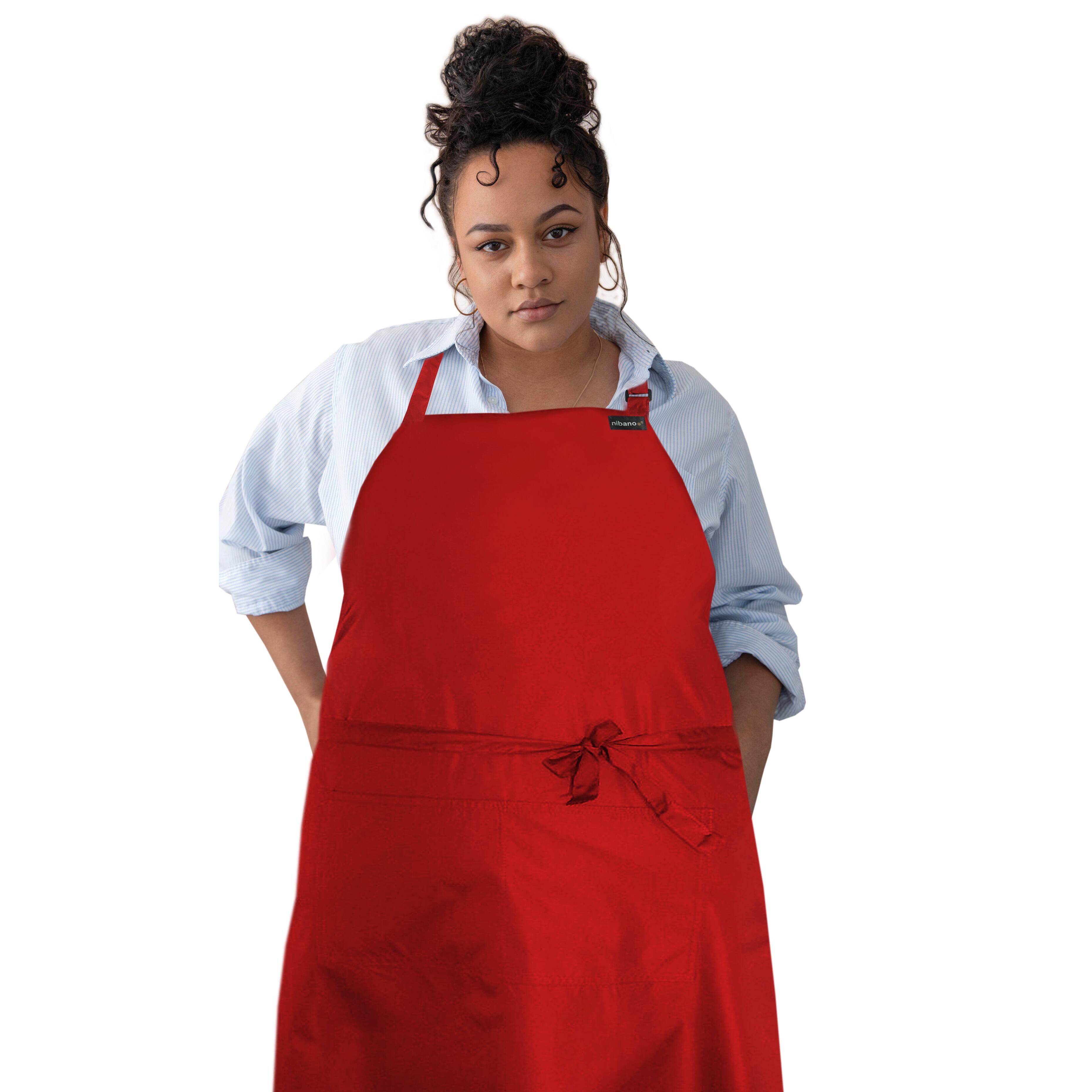 Red Waterproof Plus Size Apron Nibano