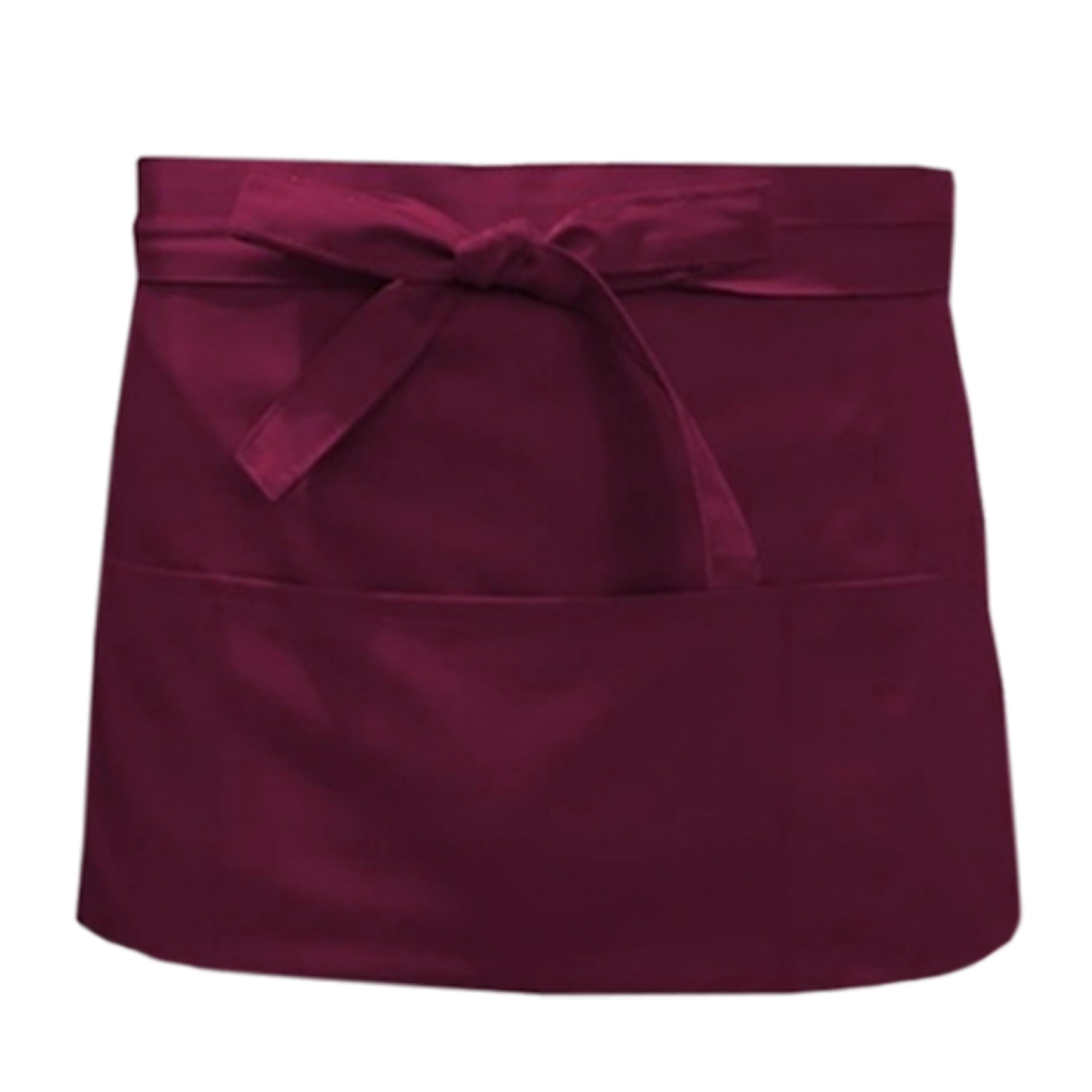 Nibano short waist apron with pockets Burgundy