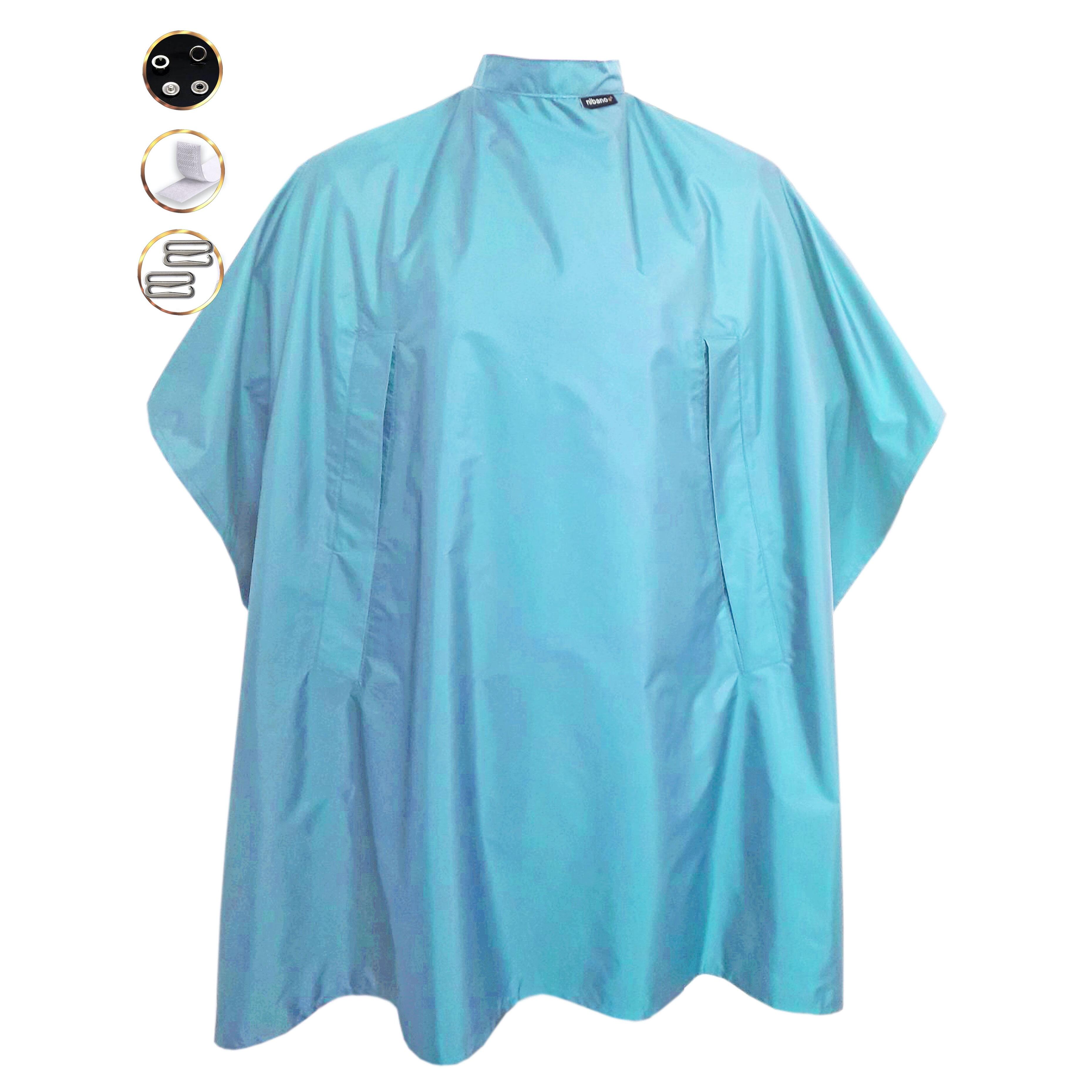 Nibano Hairdressing gown with hand slits Aqua Blue