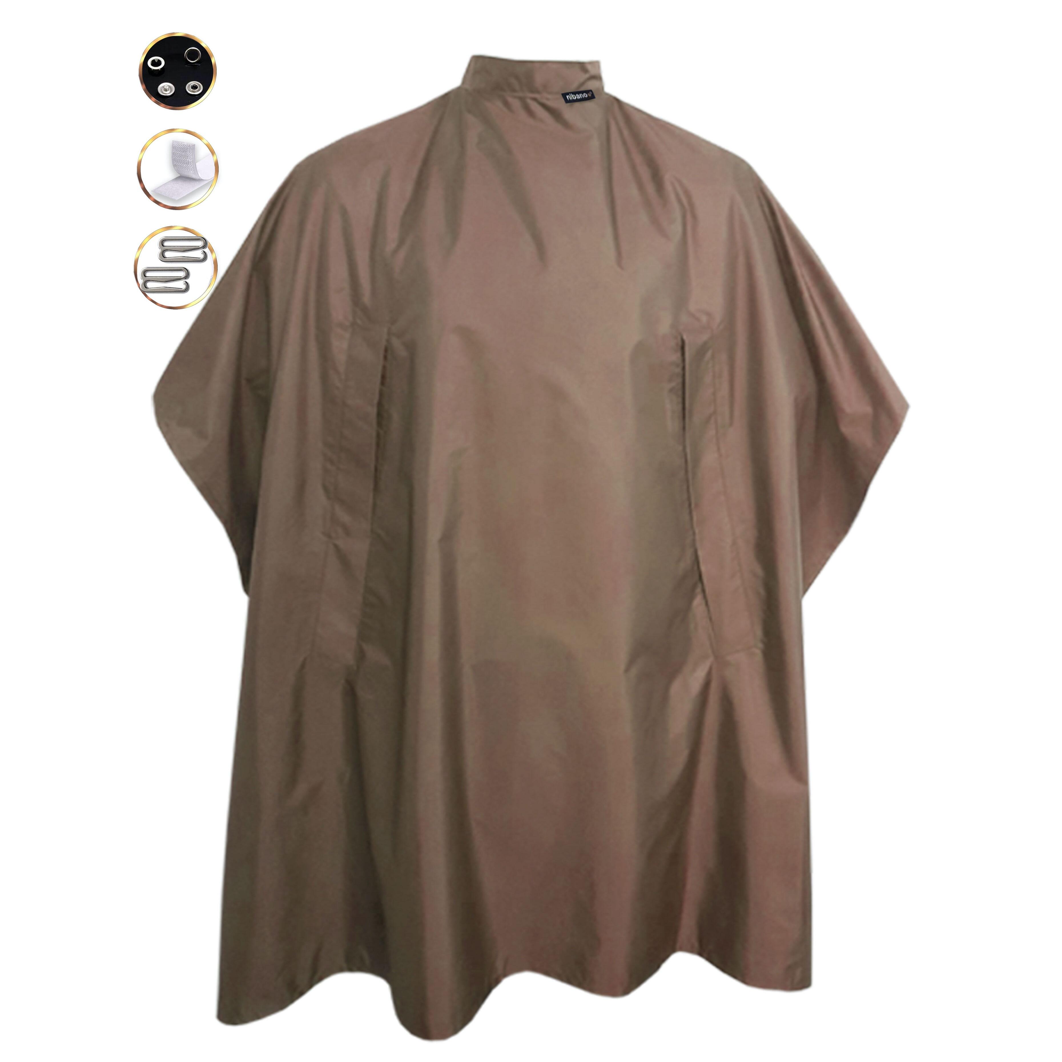 Nibano Hairdressing gown Coffee with Hand Slits