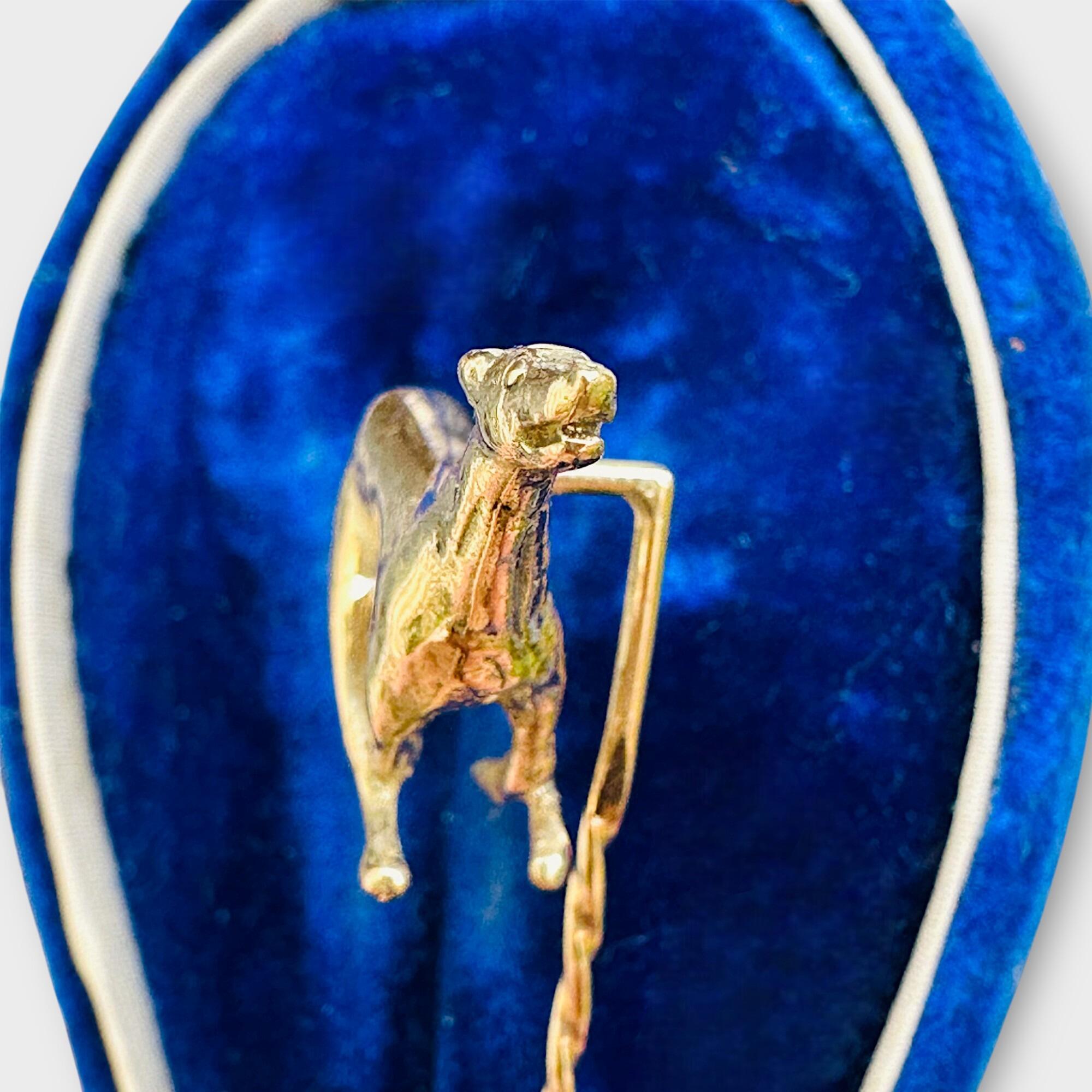Antique 9ct Gold Leaping Greyhound Dog Stick Pin – Dog Motif Jewellery