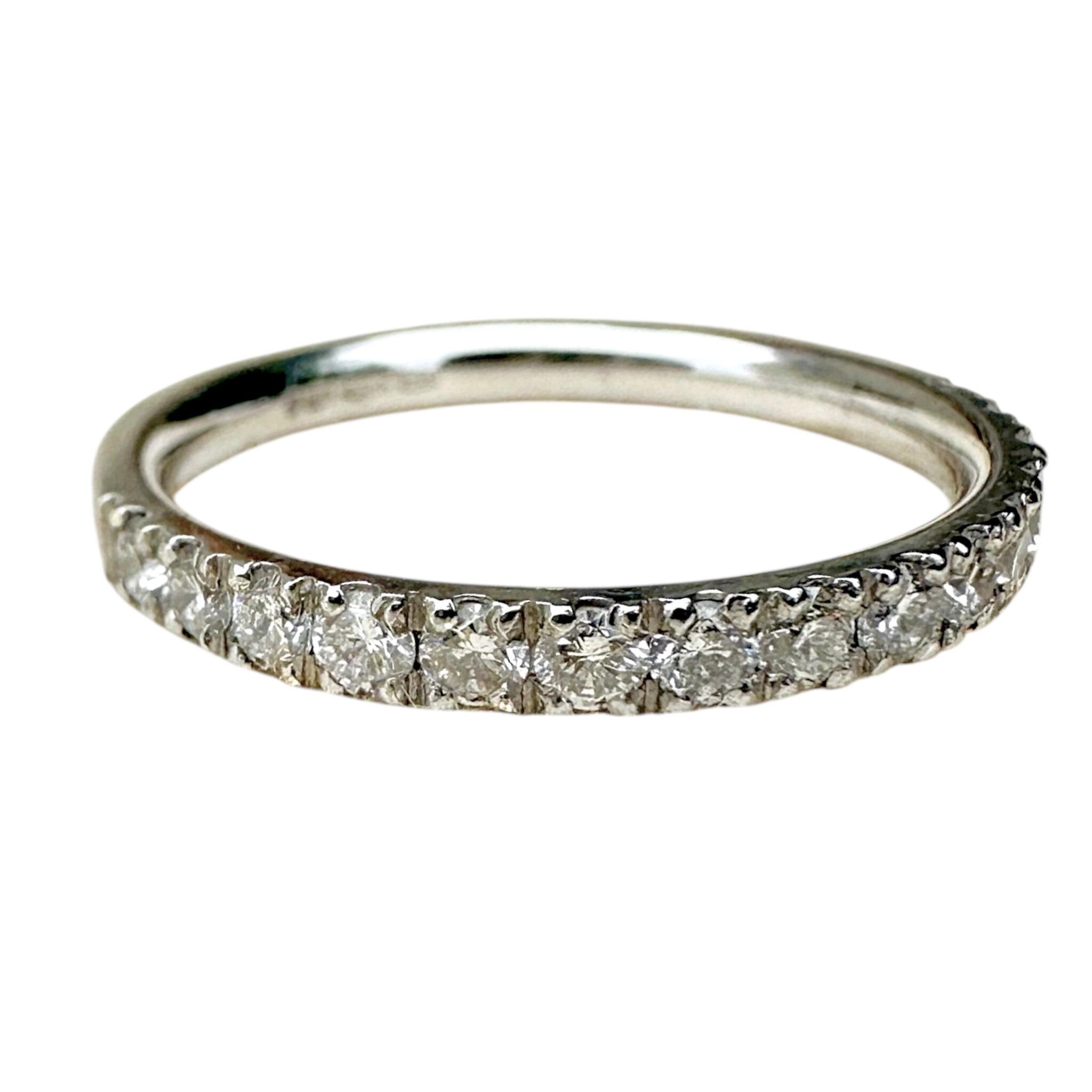 Vintage Platinum & Diamond Band Ring with white background