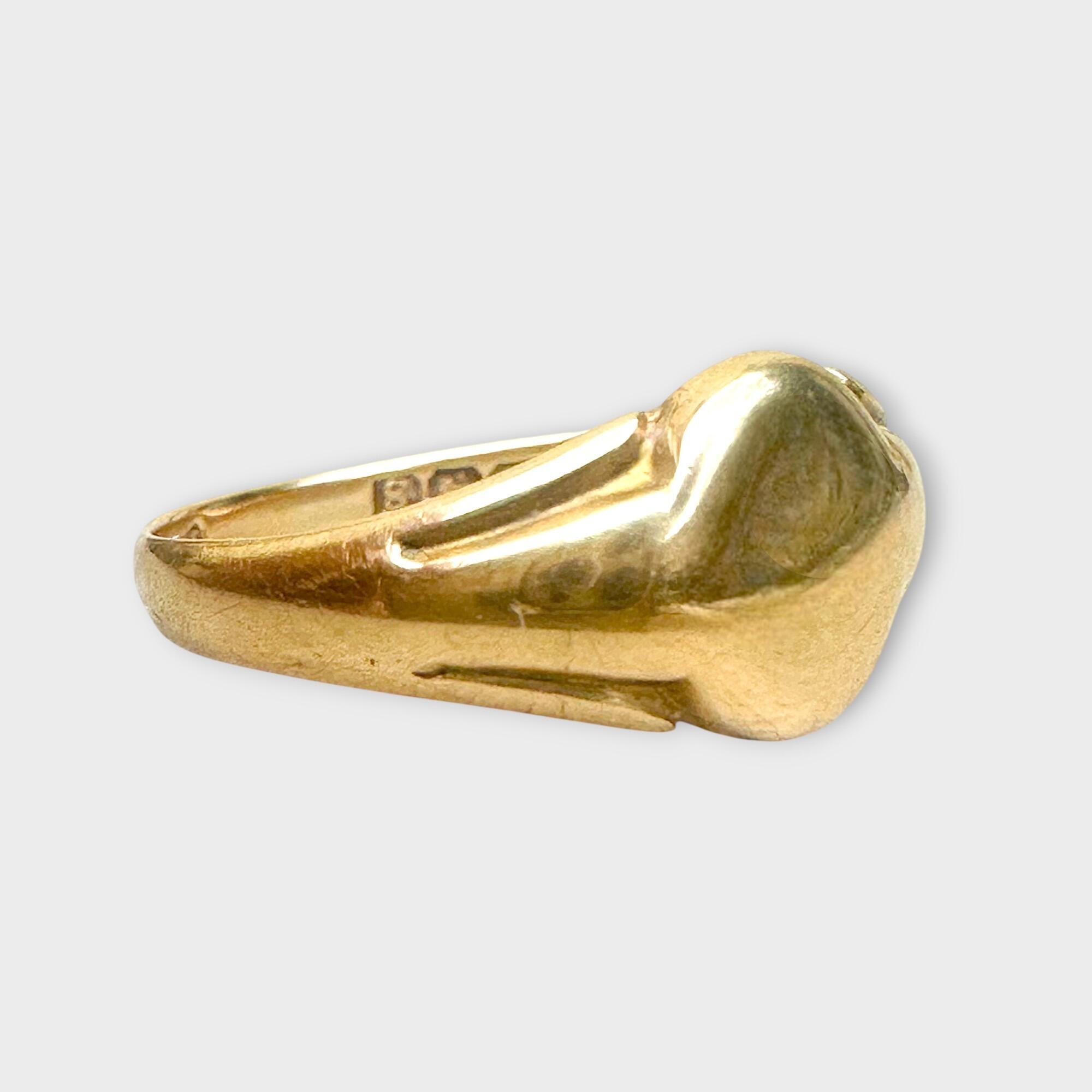 Retro 1942 18k gold signet ring, side view