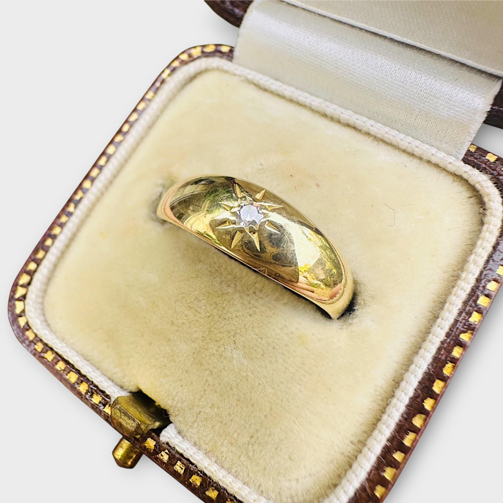 Antique Victorian 18k Gold Diamond Star-Set Gypsy Ring
