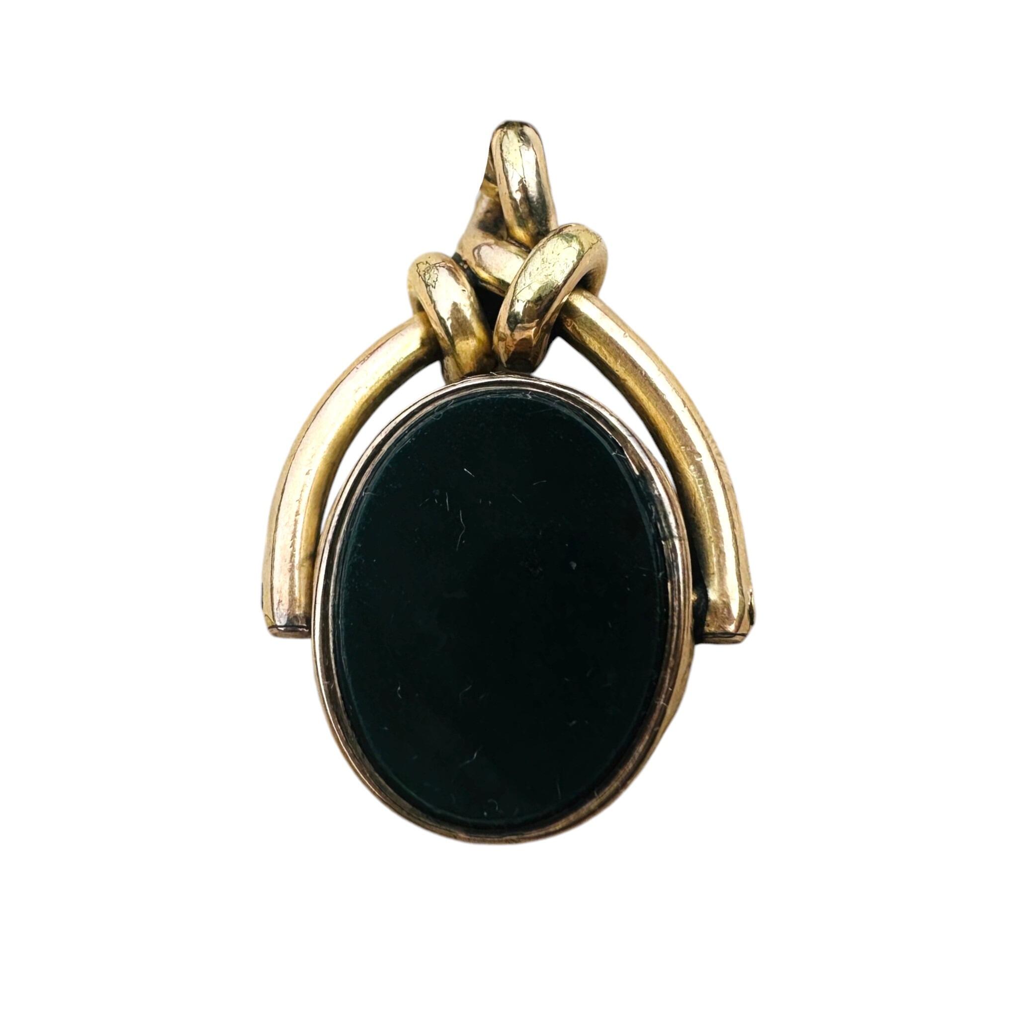 Antique Victorian 9ct Gold Bloodstone & Carnelian Swivel Fob with white background