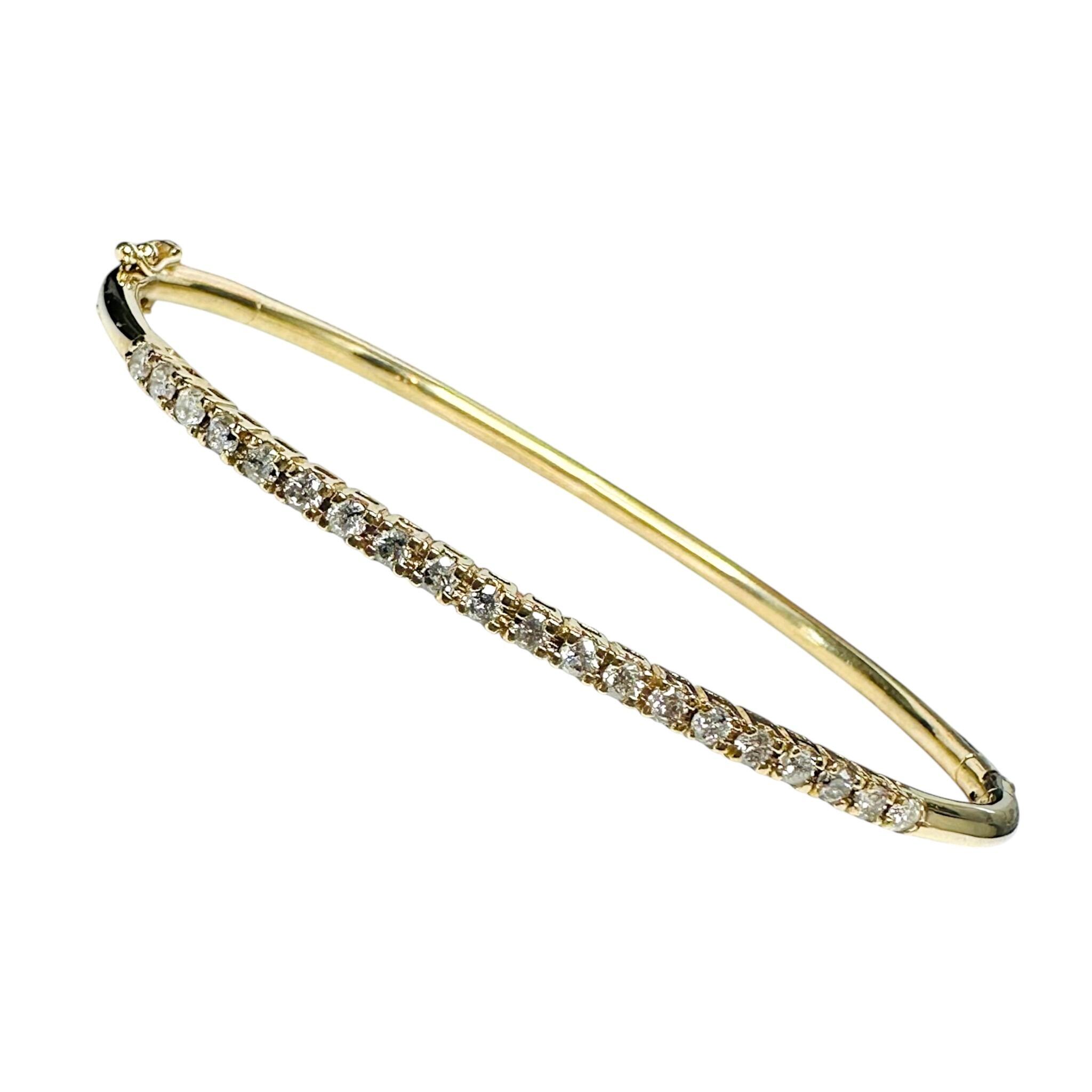 Vintage Gold & Diamond Tennis Style Bangle with white background