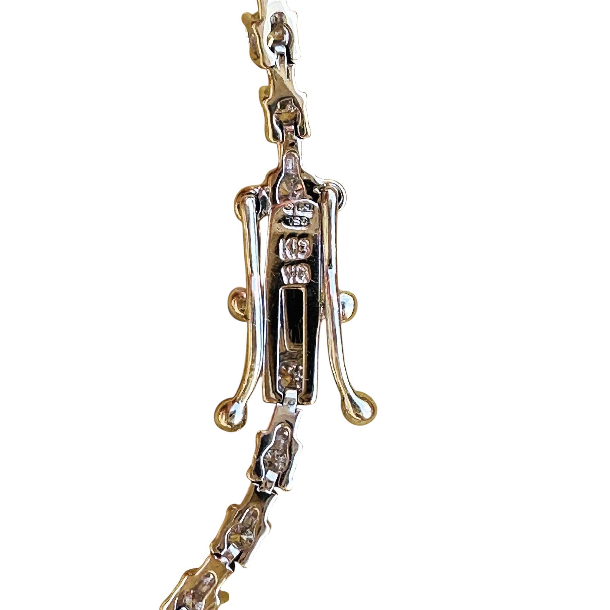 close up of 18K White Gold Diamond Tennis Bracelet with white background