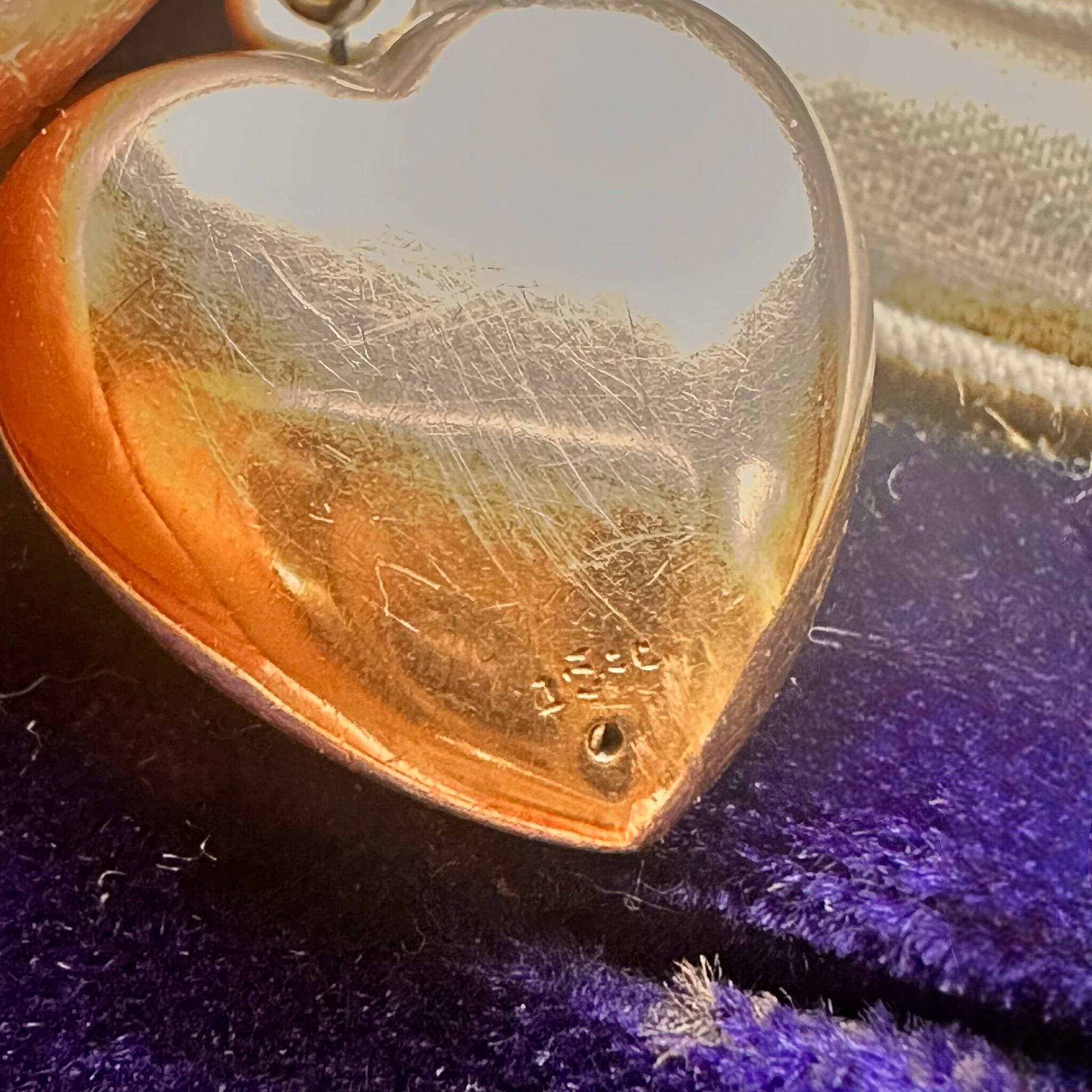 rear view of 15ct Rose Gold Puffy Heart Pendant