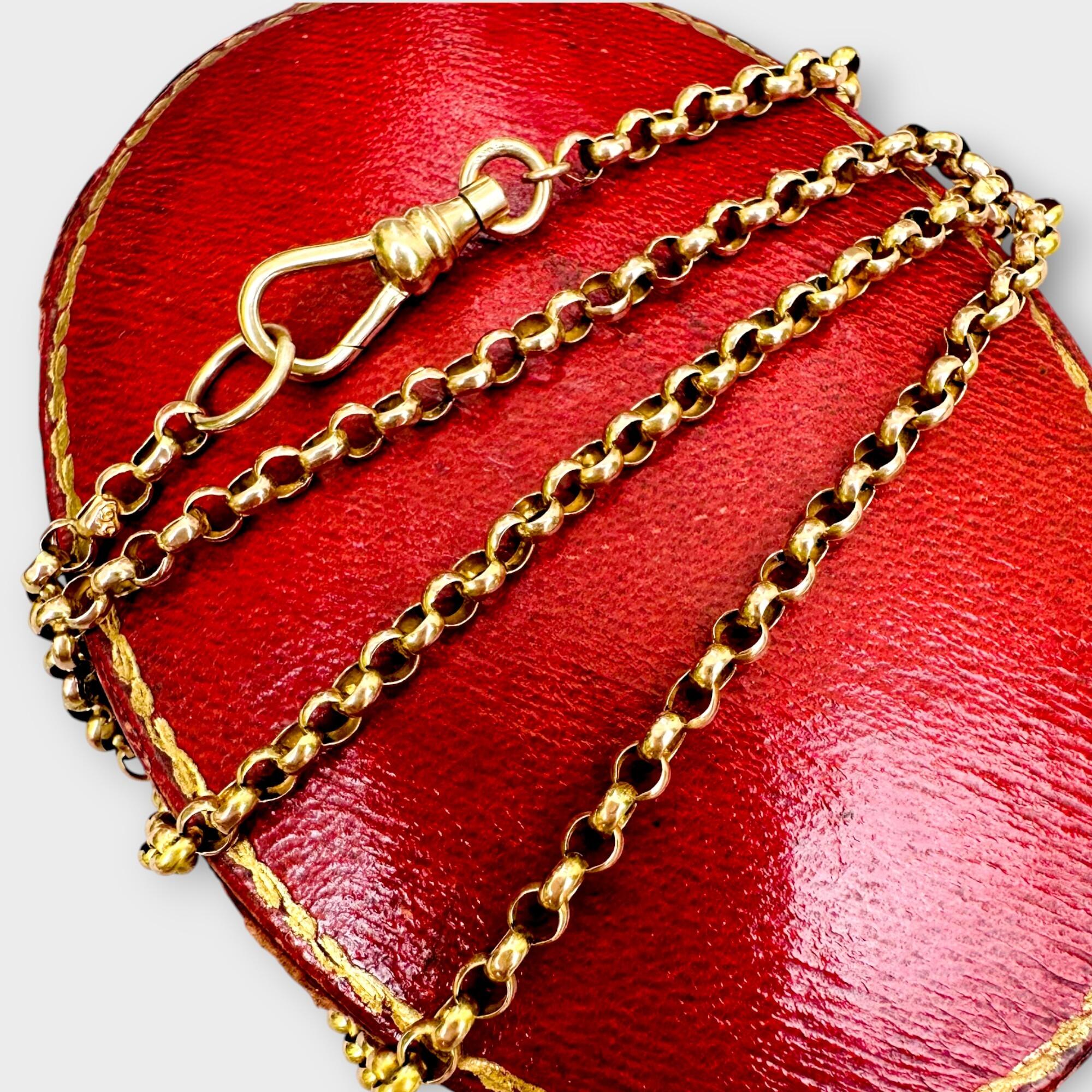 Vintage 9k gold belcher chain necklace with dog clip detail