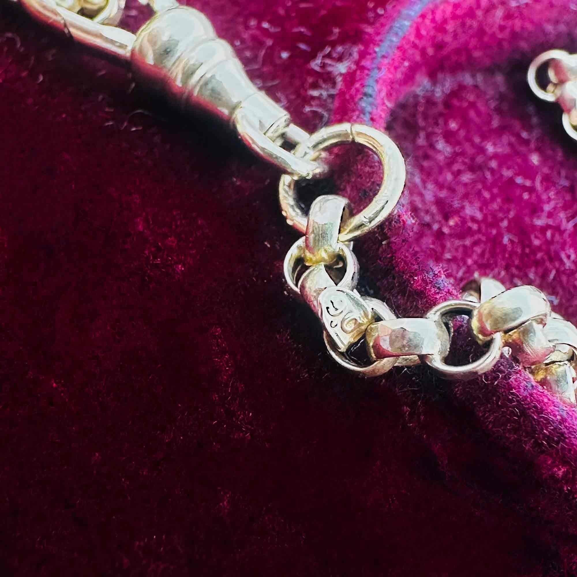 close up of Rose Gold Belcher Link Chain & Dog Clip Clasp displayed on pink velvet