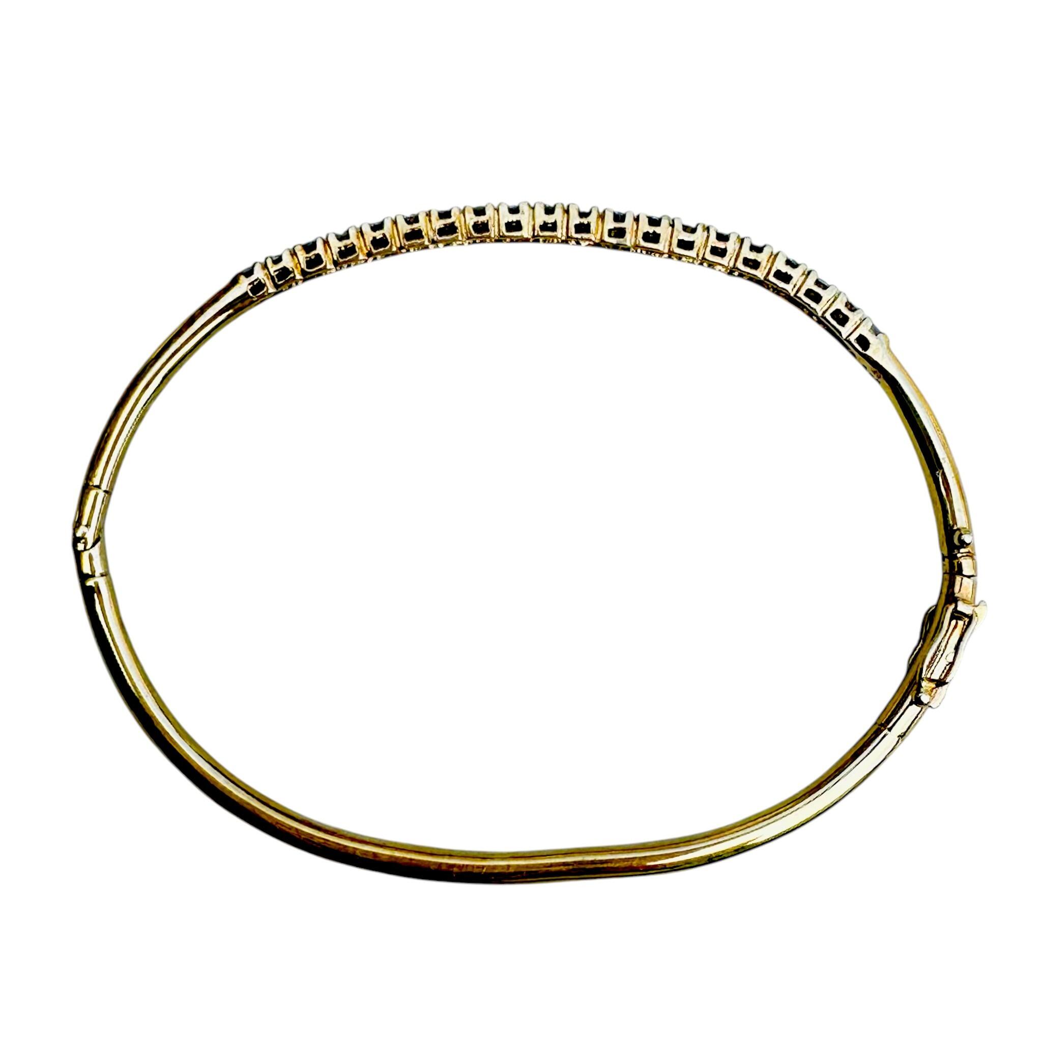 Vintage Gold & Diamond Tennis Style Bangle with white background