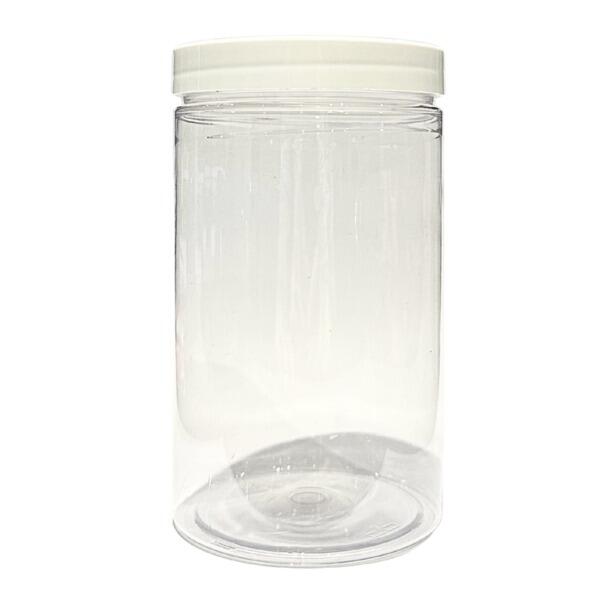 400ml clear plastic jar with White Lid