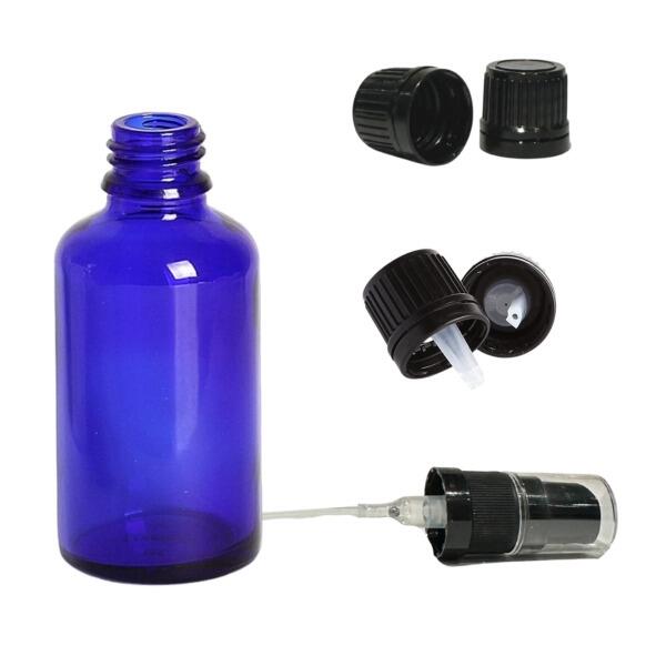 0ml cobalt blue glass bottle and lids