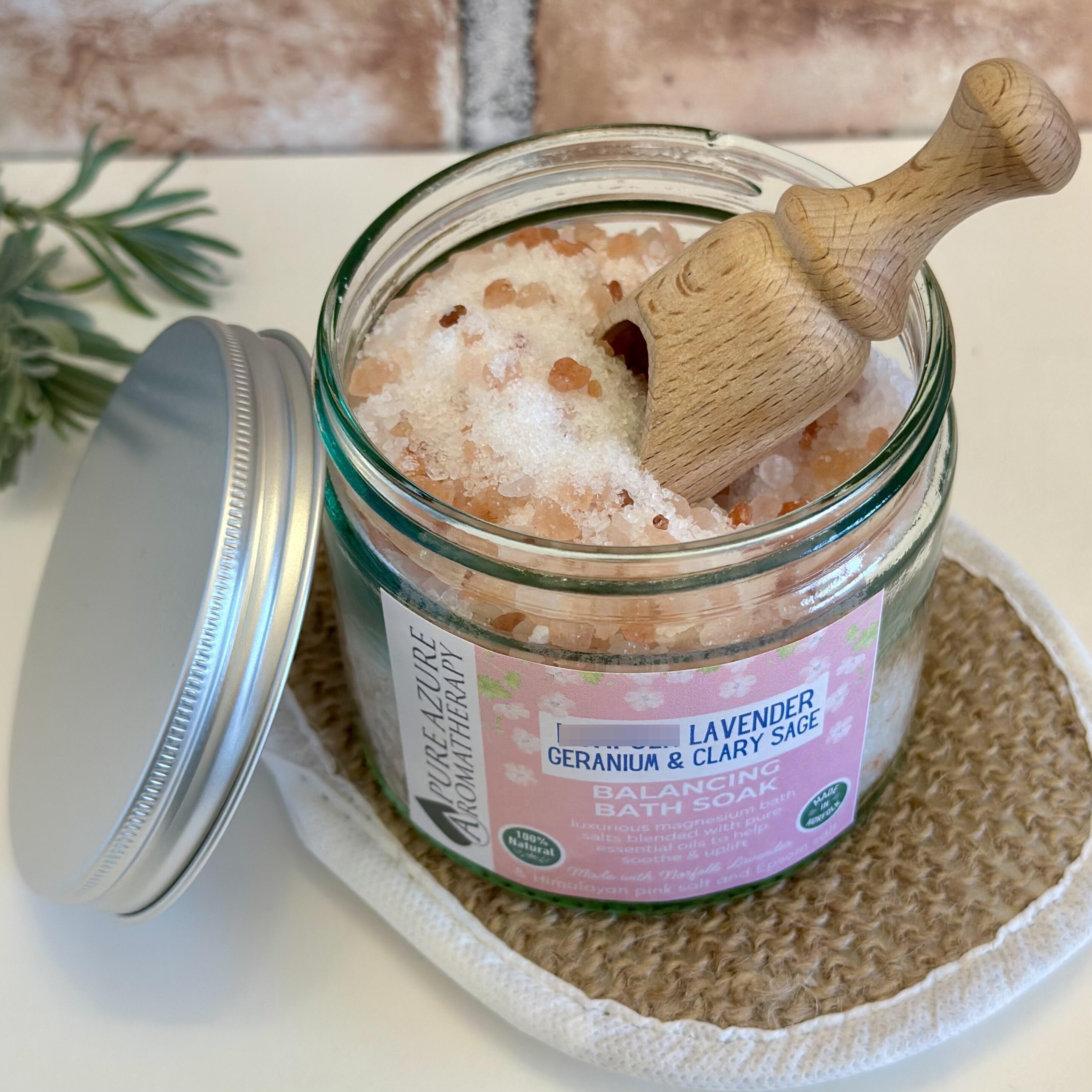 English Lavender geranium and clary sage bath salts