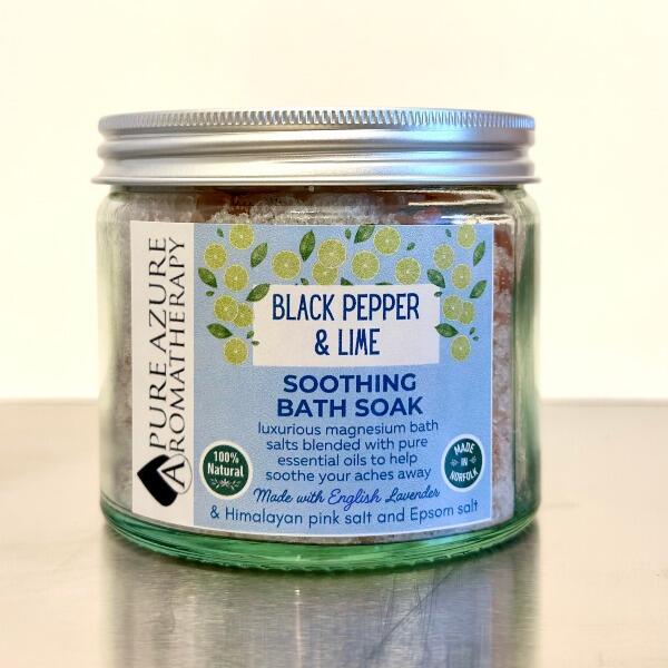 black pepper & lime soothing magnesium bath salts