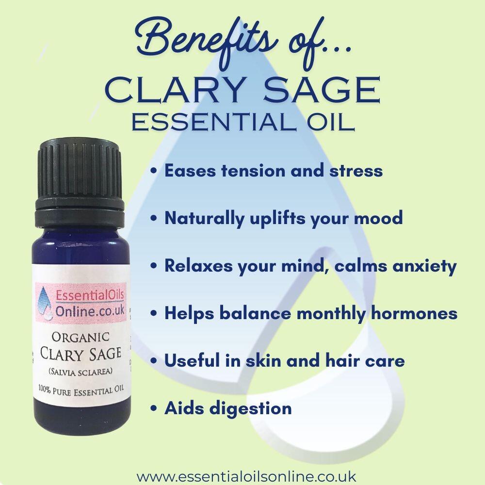Organic Clary Sage essential oil benefits