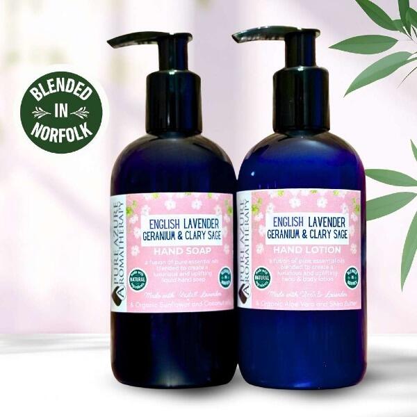 English Lavender, Geranium & Clary Sage Balancing Liquid Hand Soap & Hand Lotion Set