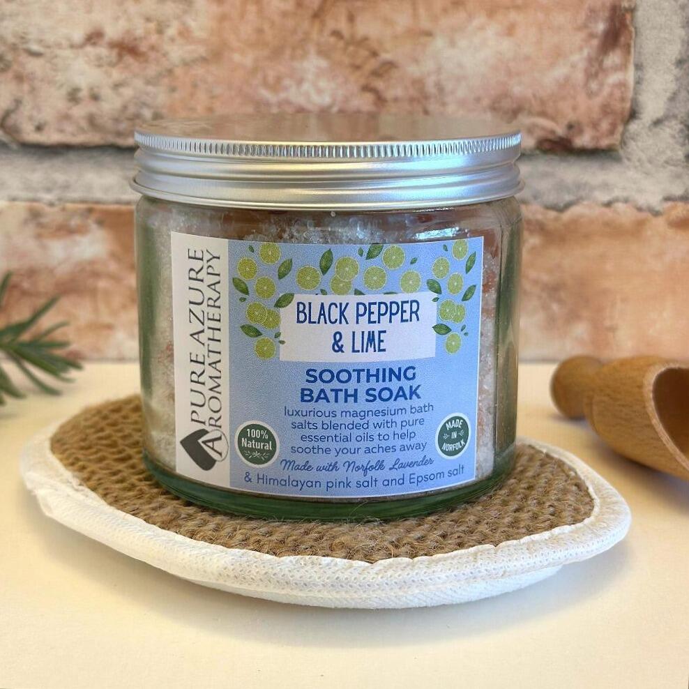 black pepper & lime magnesium bath soak