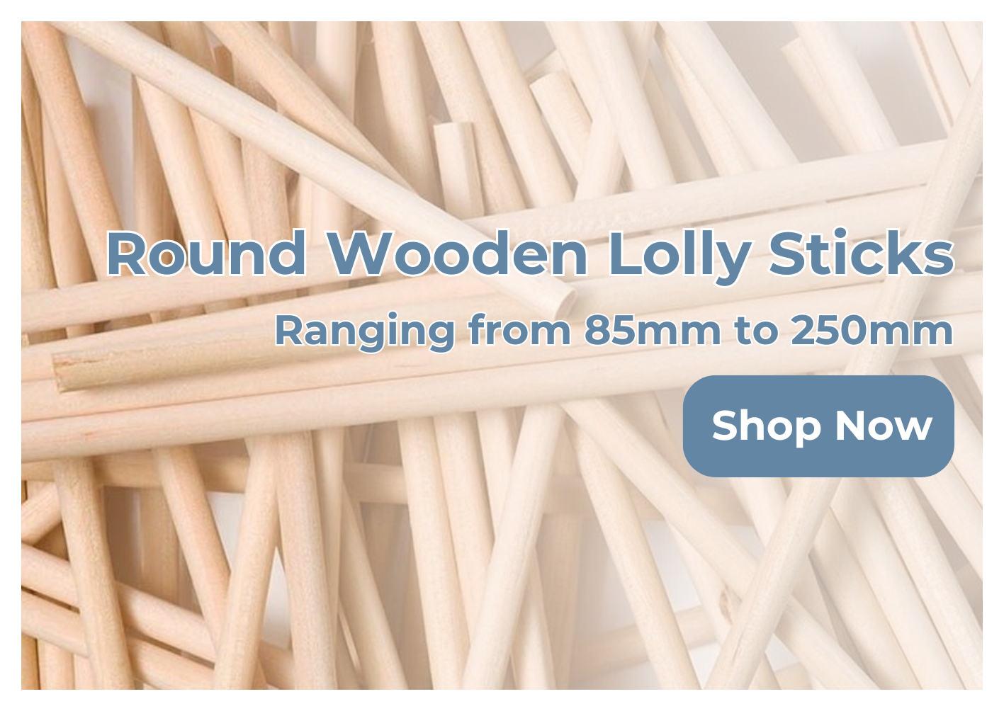 Round wooden lolly sticks