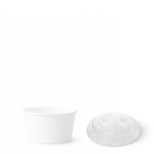 TYPE 80 90ml Plain White Ice Cream Tub and Lid -1