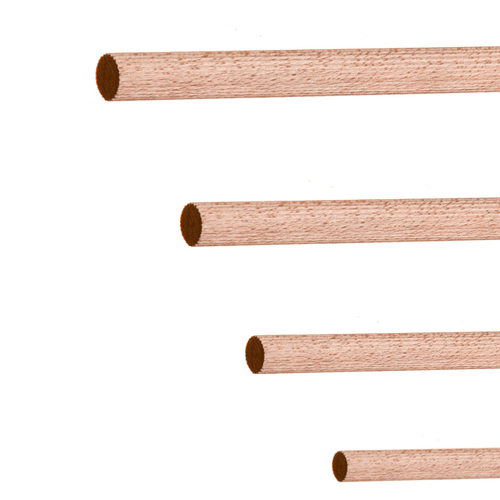 Hardwood Multi-Grooved Unchamfered Dowels (Metric Diameter)