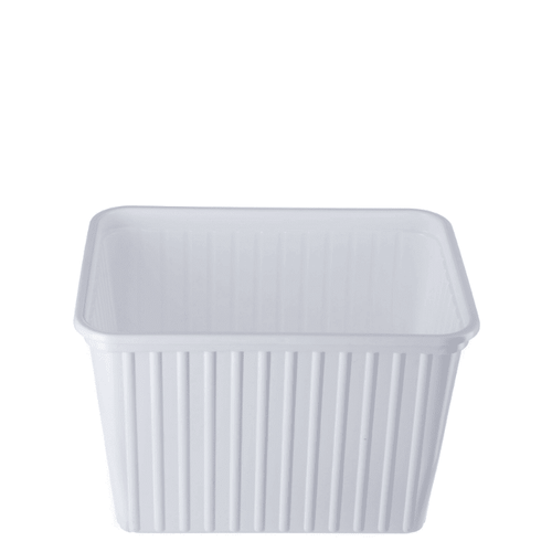 2 Litre White Ribbed Container (0033) -1