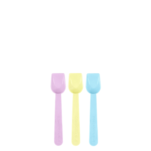 94mm Mixed Colour Compostable Spoons -1